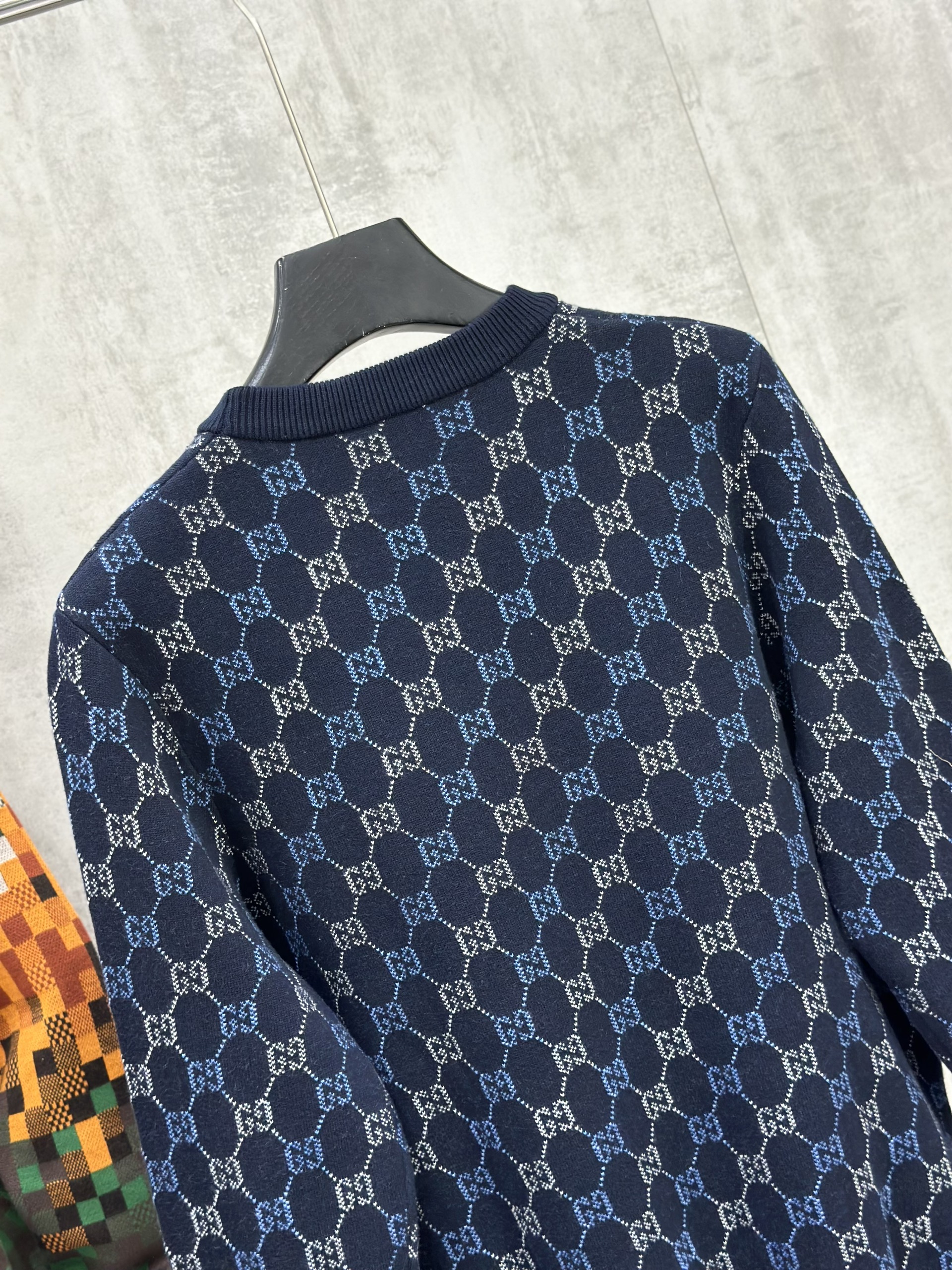 Áo Cardigan-Sweater len Gucci GC Xanh than full monogram Like Auth XS-M VTN