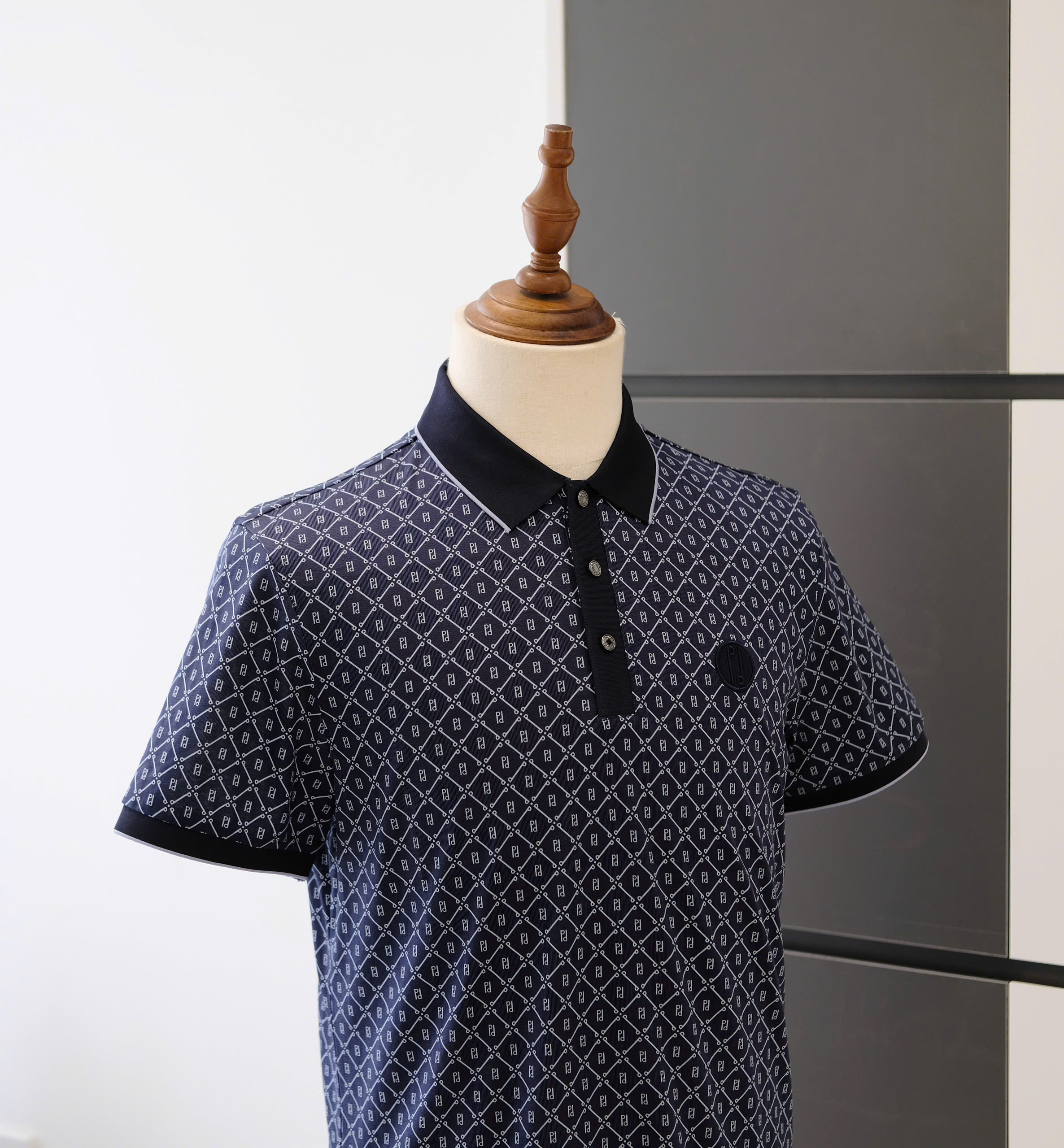 Áo polo Fendi FD Xanh Than full họa tiết new 2026 hàng 1-1 on web 48-54 DDT