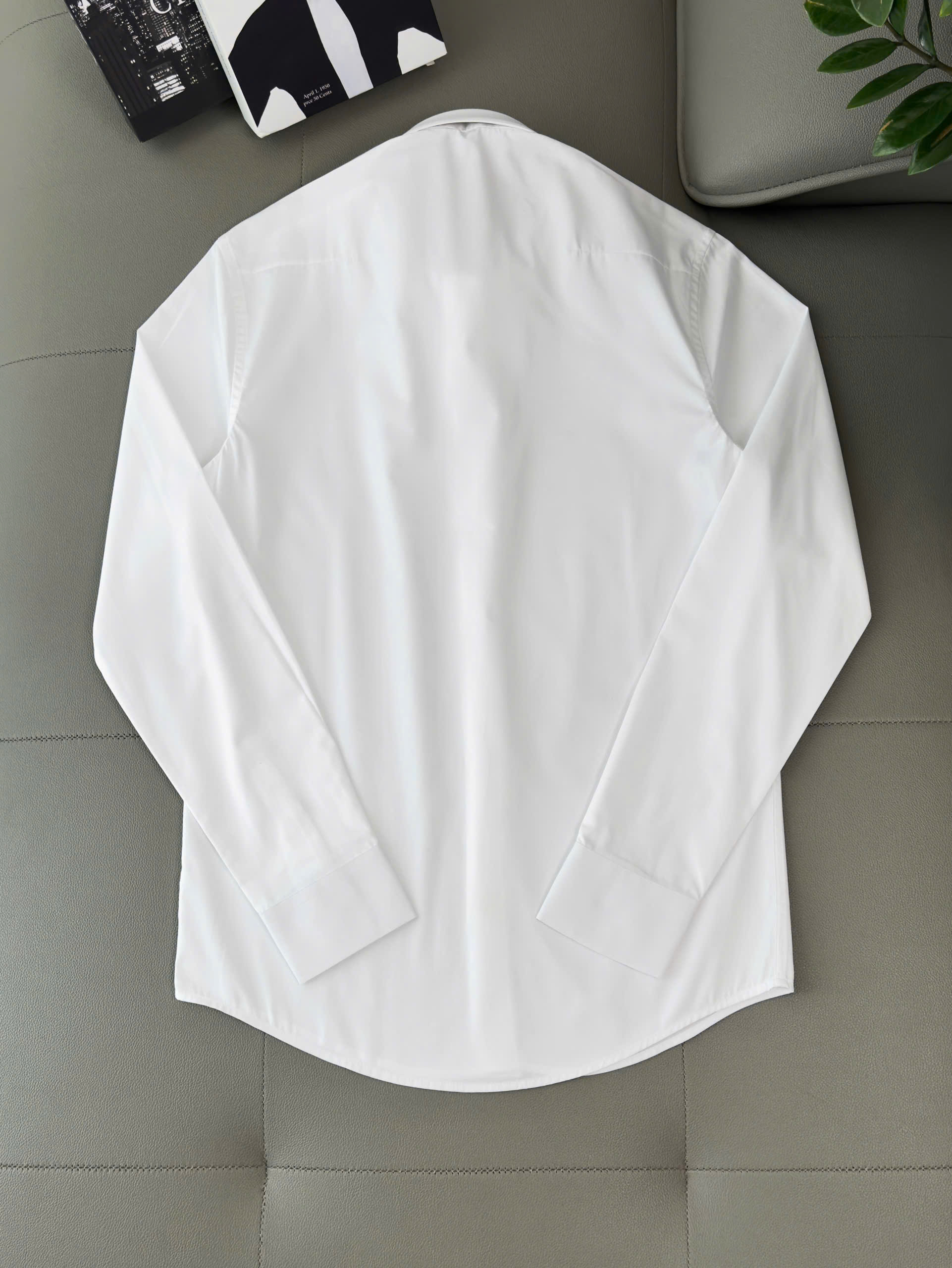 Áo sơ mi Dior CD Trắng logo thêu Hoa check cổ Like AUth 38-41 DDT