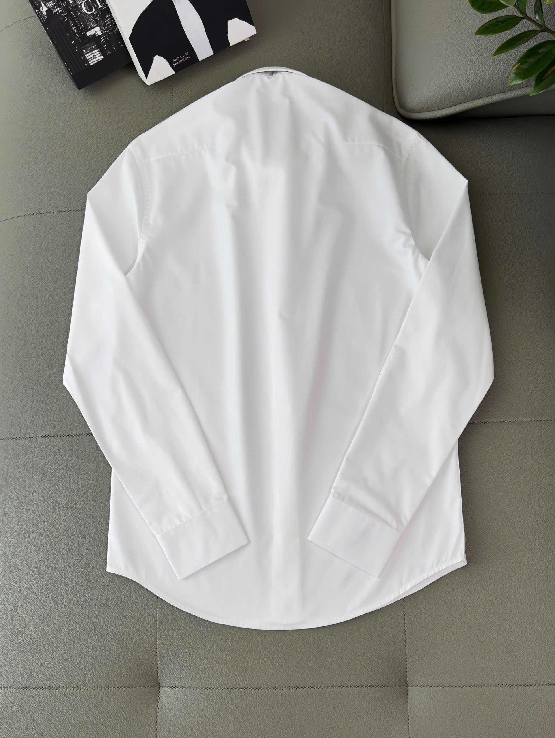 Áo sơ mi Dior CD Trắng logo thêu Ong check cổ Like AUth 38-41 DDT