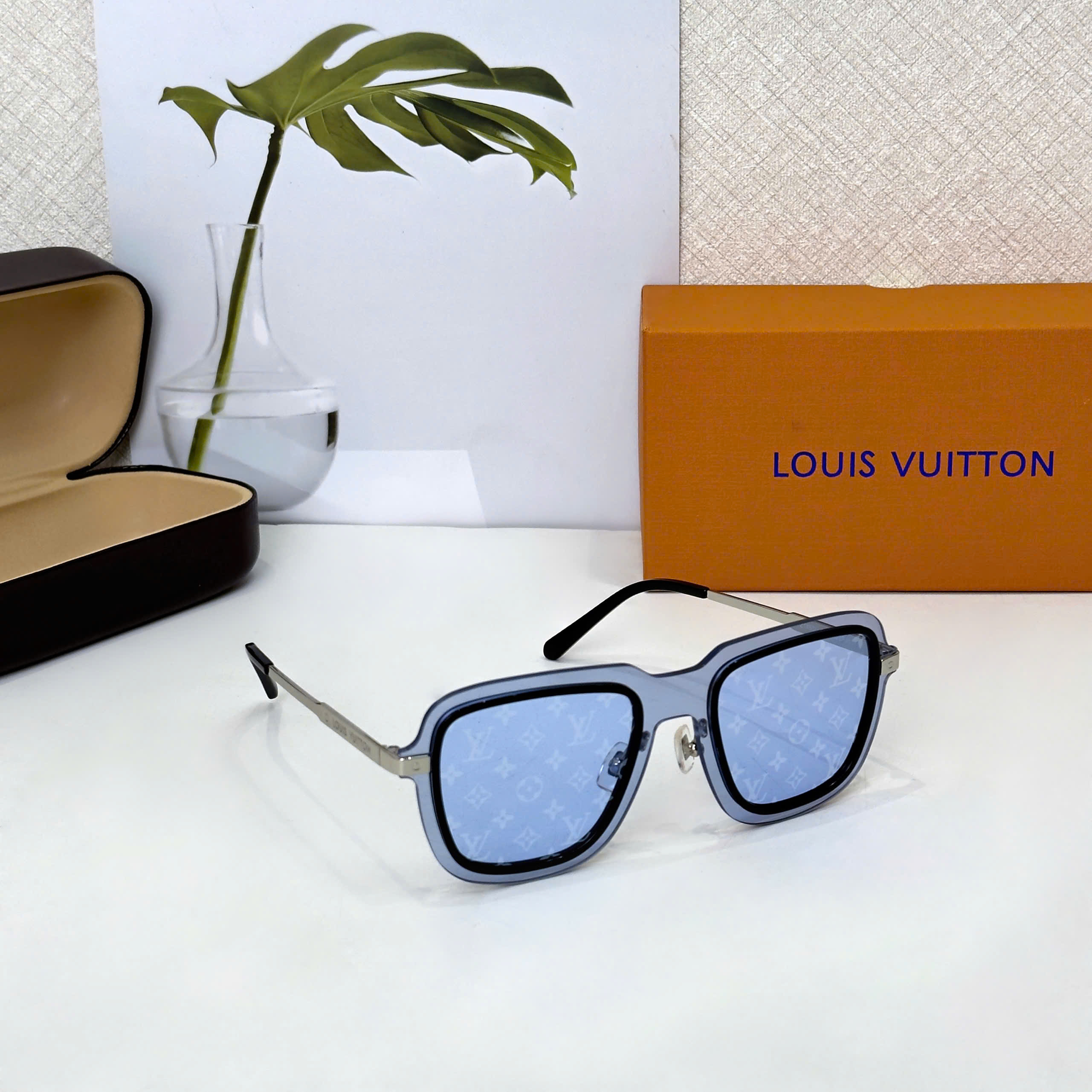 Kính mắt thời trang Louis Vuitton LV Xanh dương họa tiết hoa vân logo LV Like Auth on web fulbox DDT