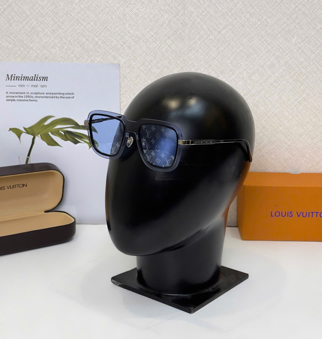 Kính mắt thời trang Louis Vuitton LV Xanh dương họa tiết hoa vân logo LV Like Auth on web fulbox DDT