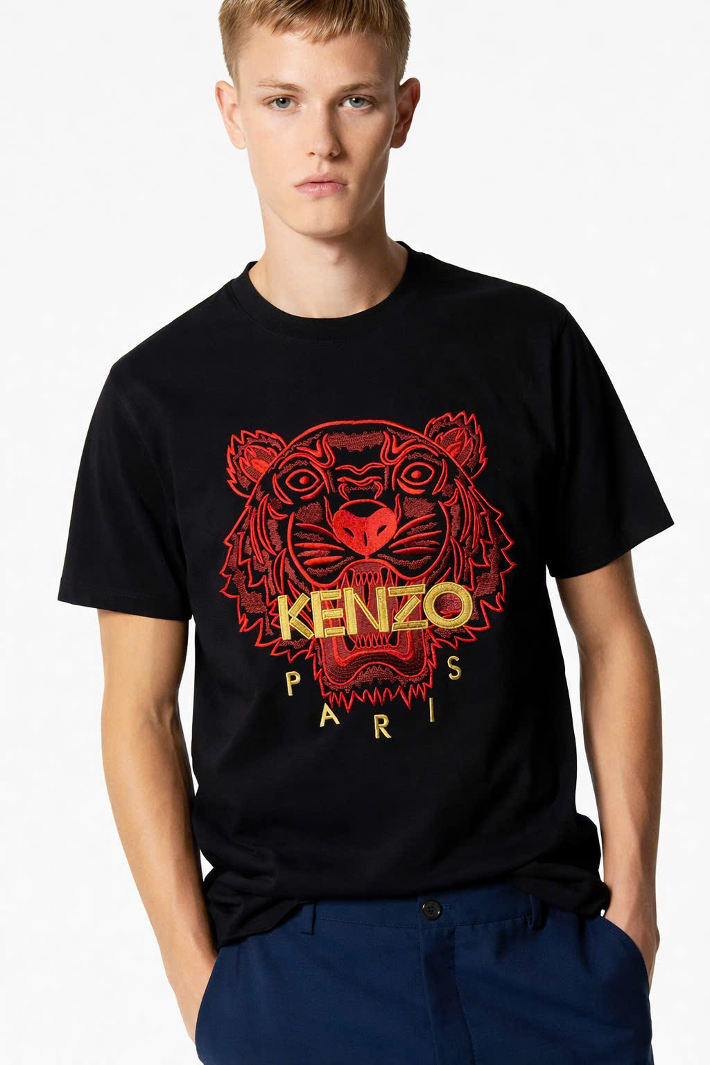 Áo phông T shirt Kenzo thêu mặt Hổ Đỏ Like Auth 44-50 CD