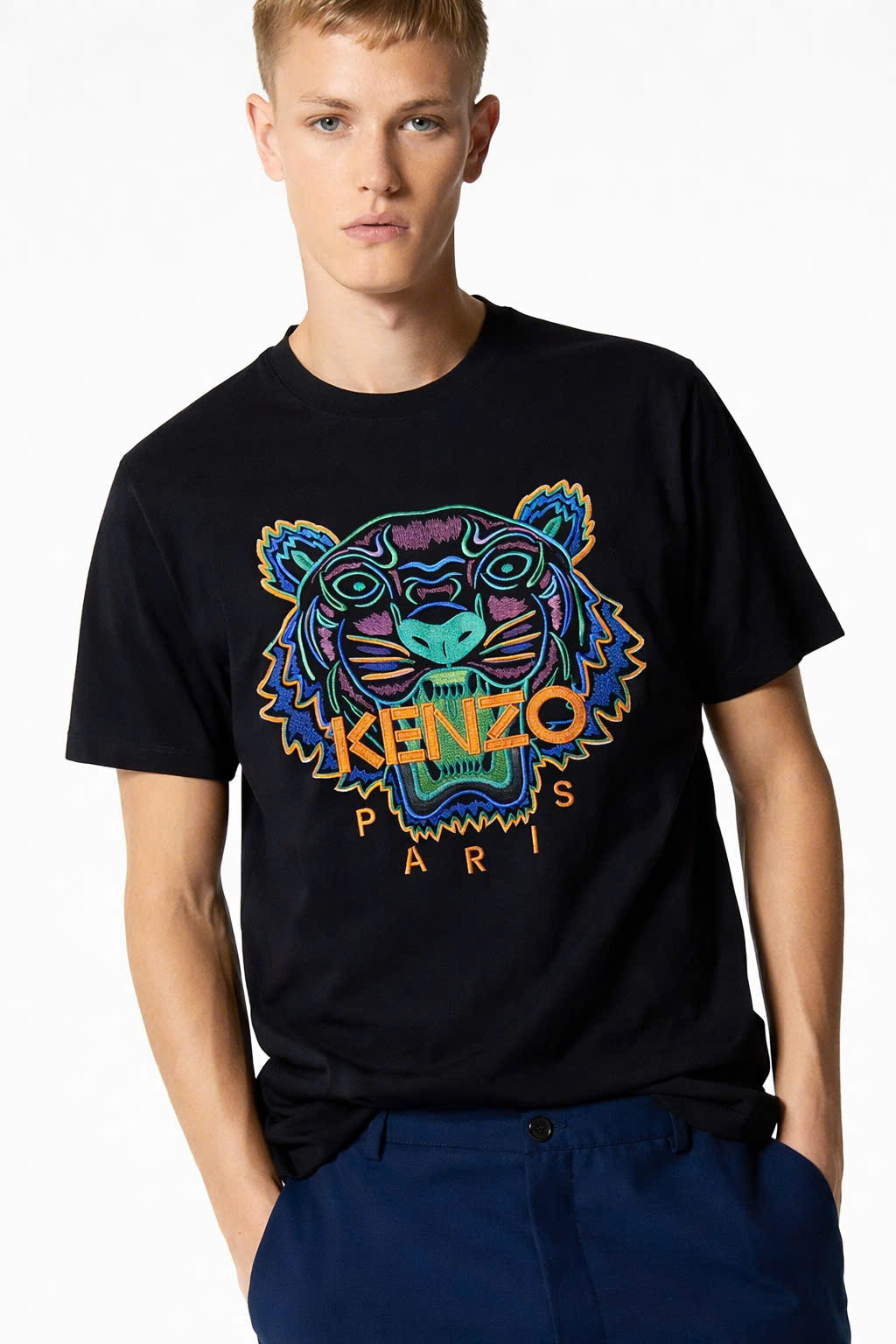 Áo phông T shirt Kenzo thêu mặt Hổ Xanh Like Auth 44-50 CD