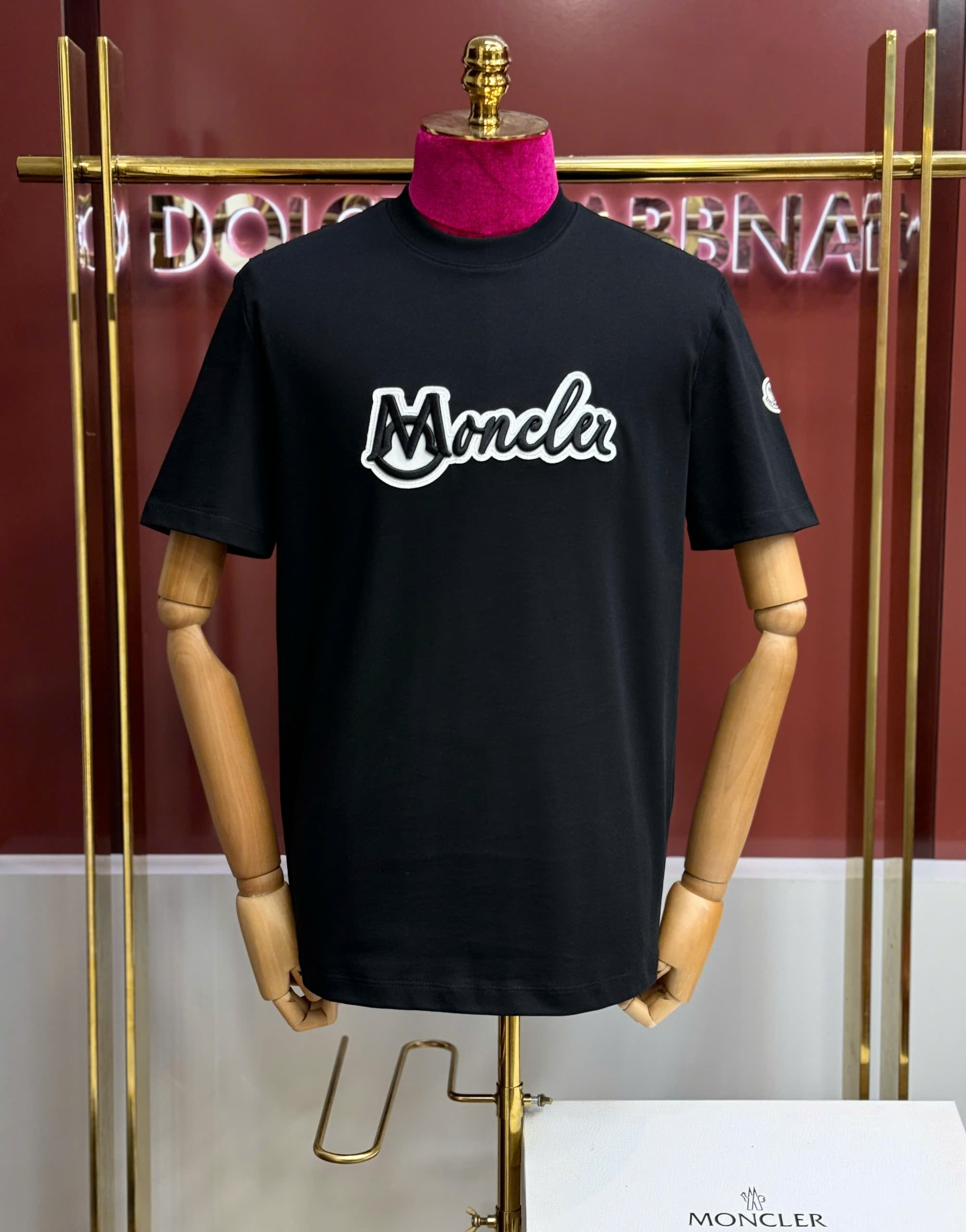 Áo phông T shirt Moncler logo nổi wash ngực Like AUth 44-50 CD