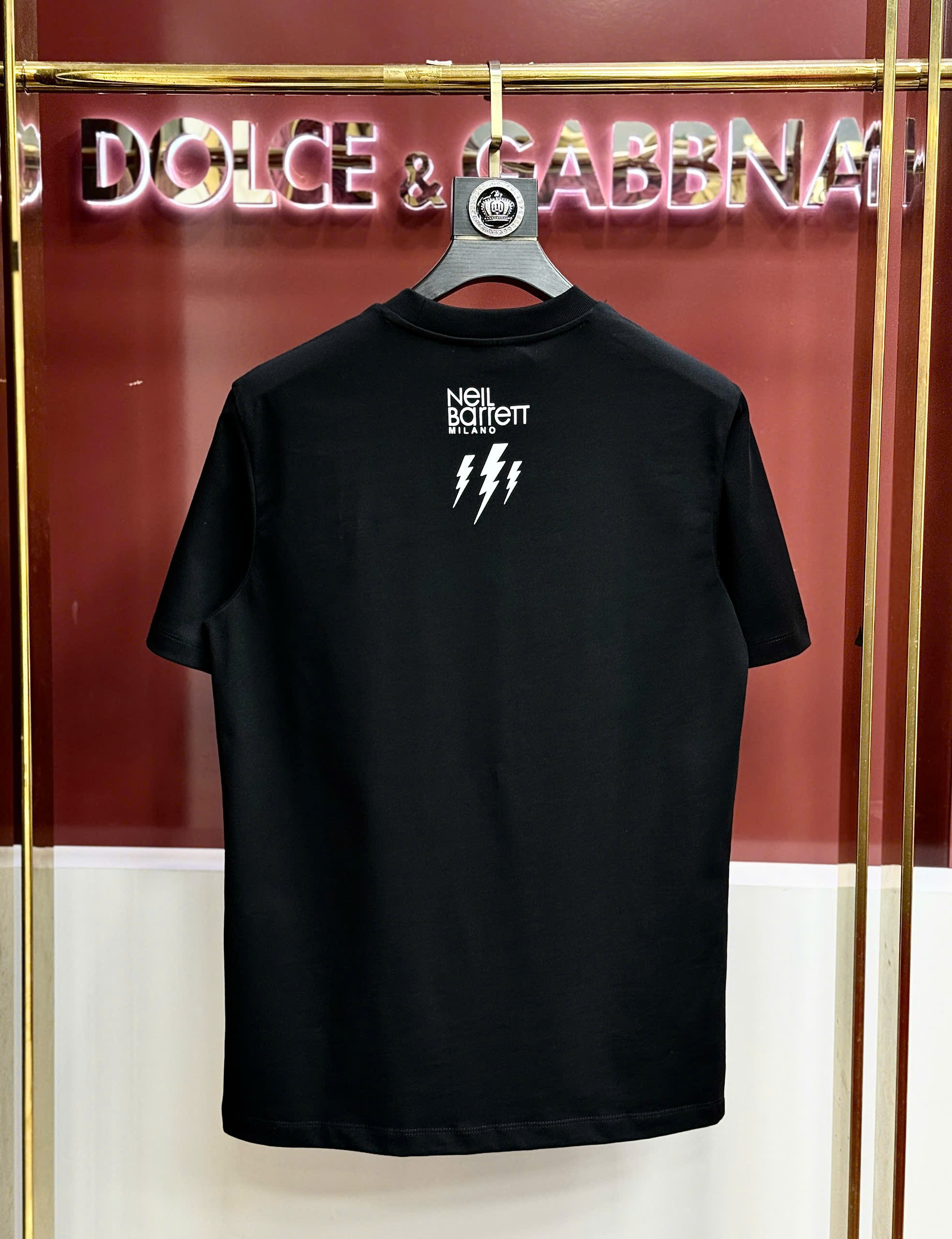 Áo phông T shirt Neil Barret logo thêu tia sét Like AUth 44-50 CD