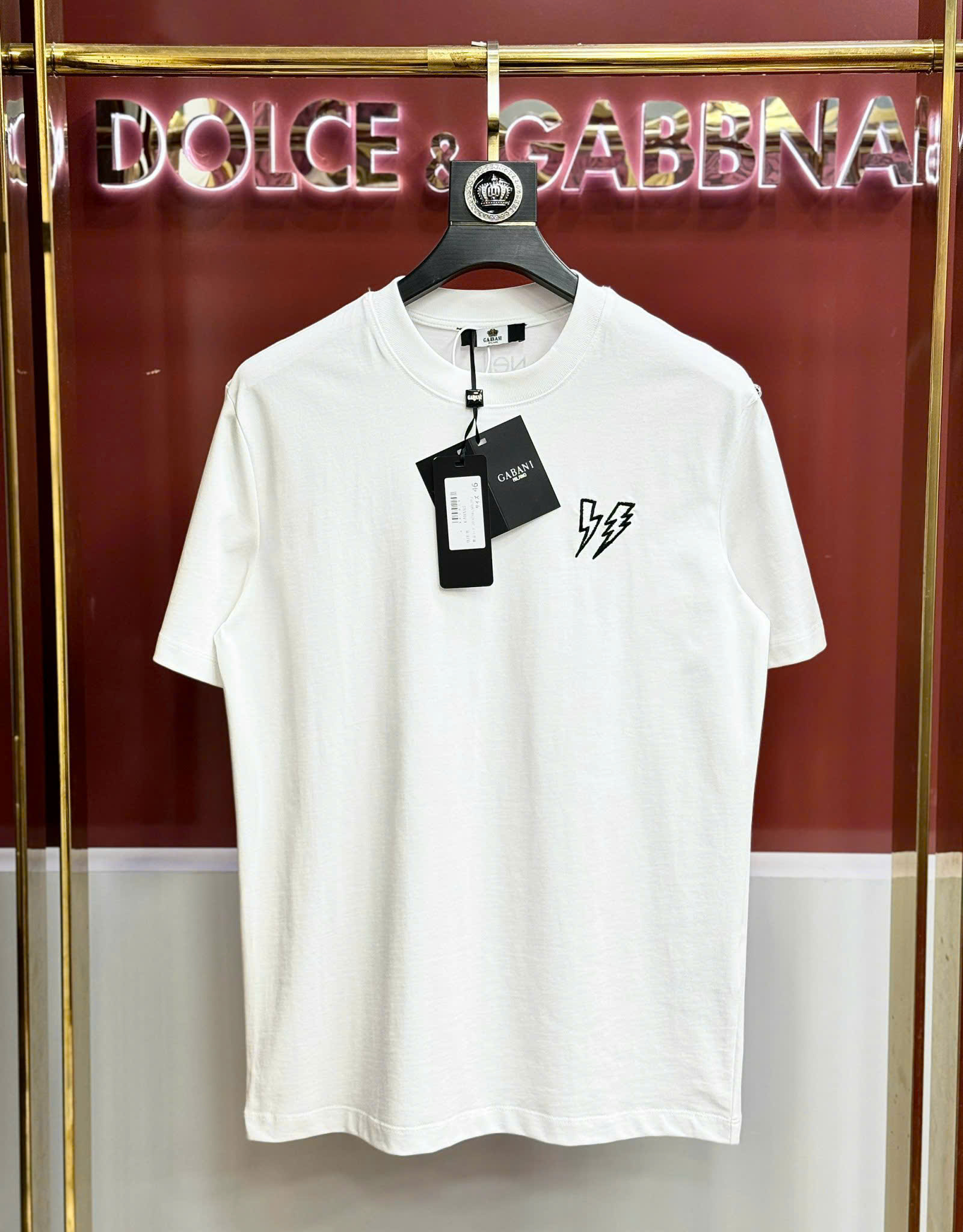 Áo phông T shirt Neil Barret logo thêu tia sét Like AUth 44-50 CD