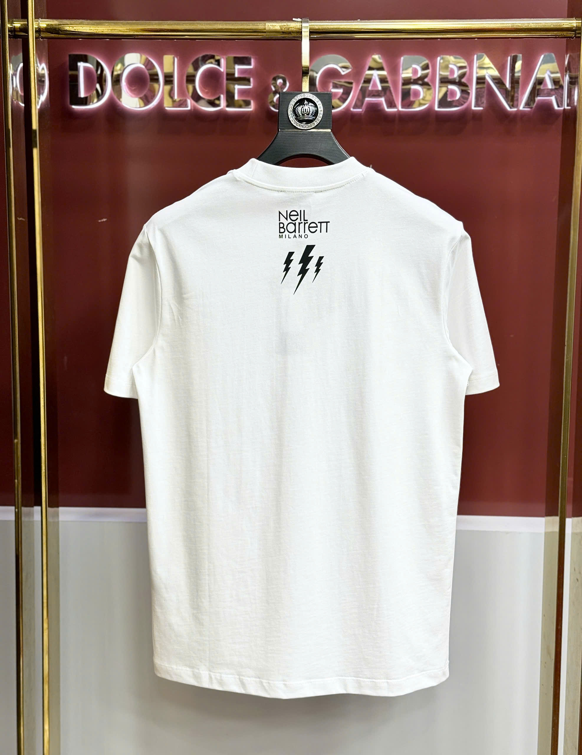 Áo phông T shirt Neil Barret logo thêu tia sét Like AUth 44-50 CD