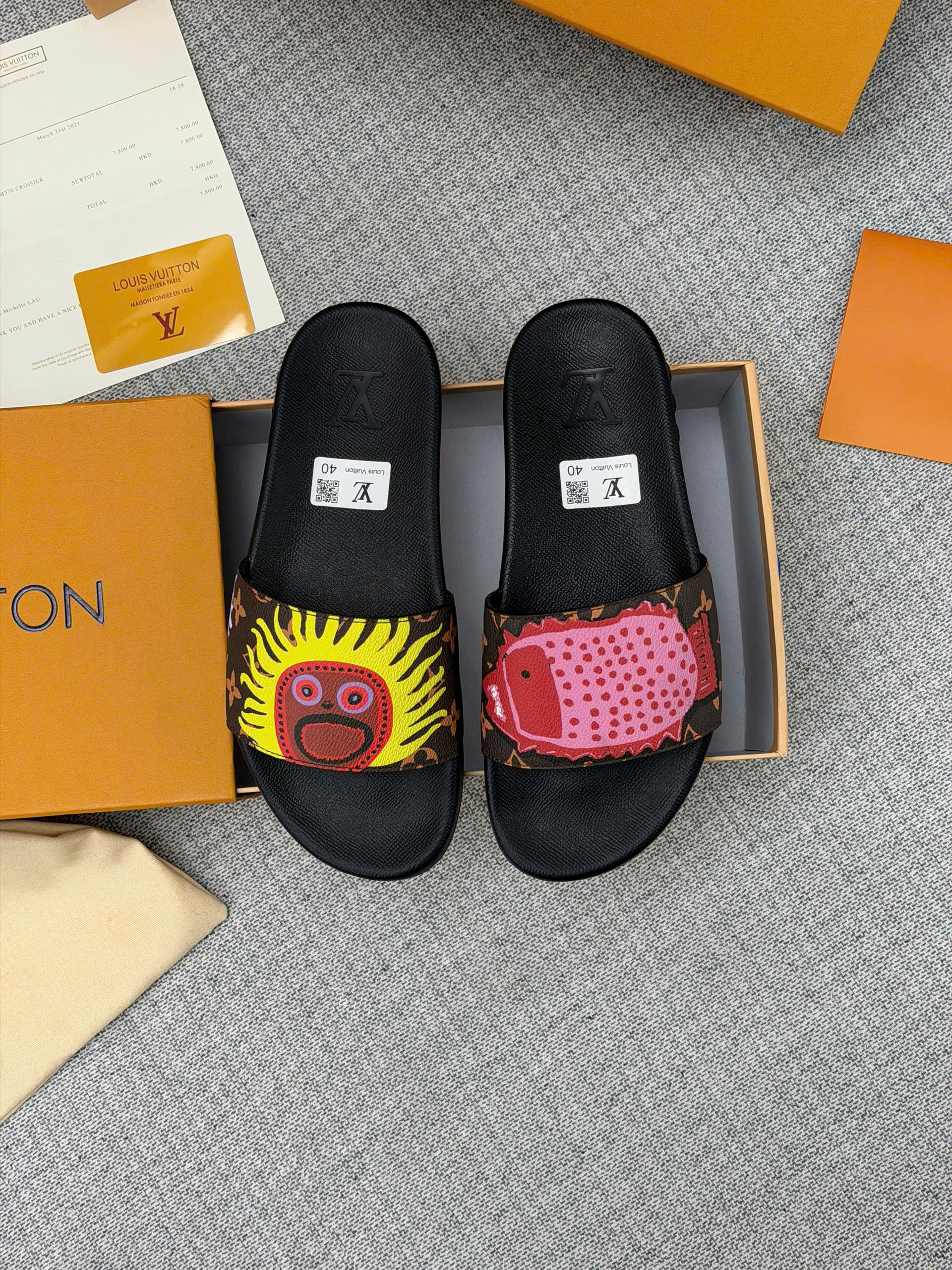 Dép lê Louis Vuitton LV x YK Pool Pillow Flat Comfort Mules Cacao Brown Like Auth 38-43 MK