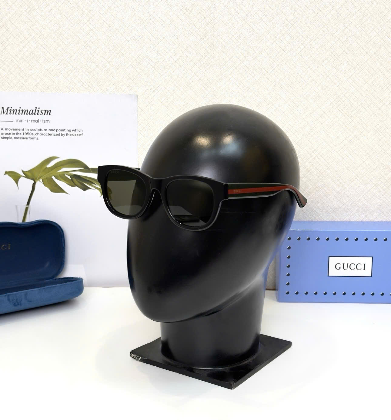 Kính mắt thời trang Gucci GC Đen phối gọng Xanh Đỏ LA on web fullbox