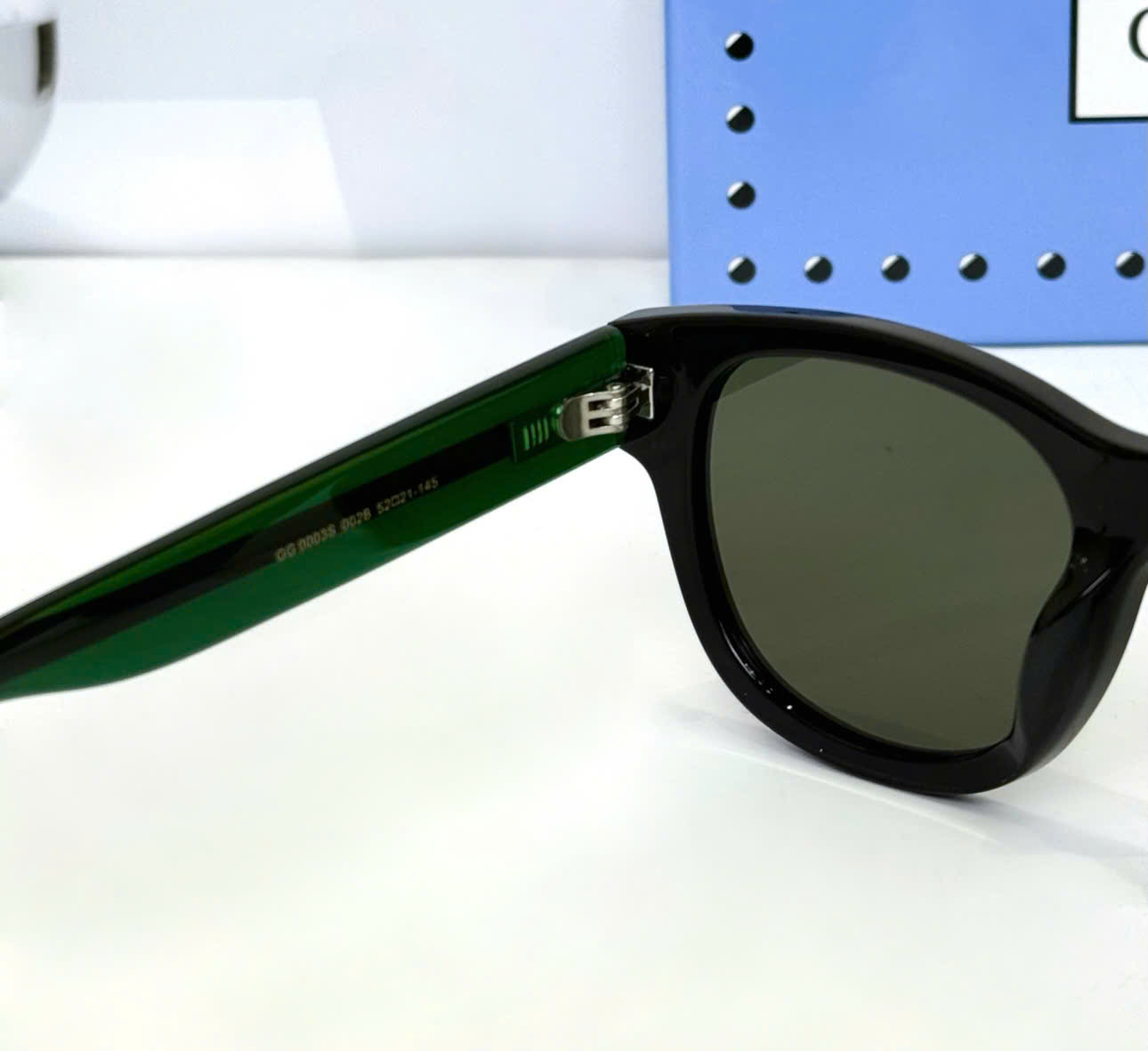 Kính mắt thời trang Gucci GC Đen phối gọng Xanh Đỏ LA on web fullbox