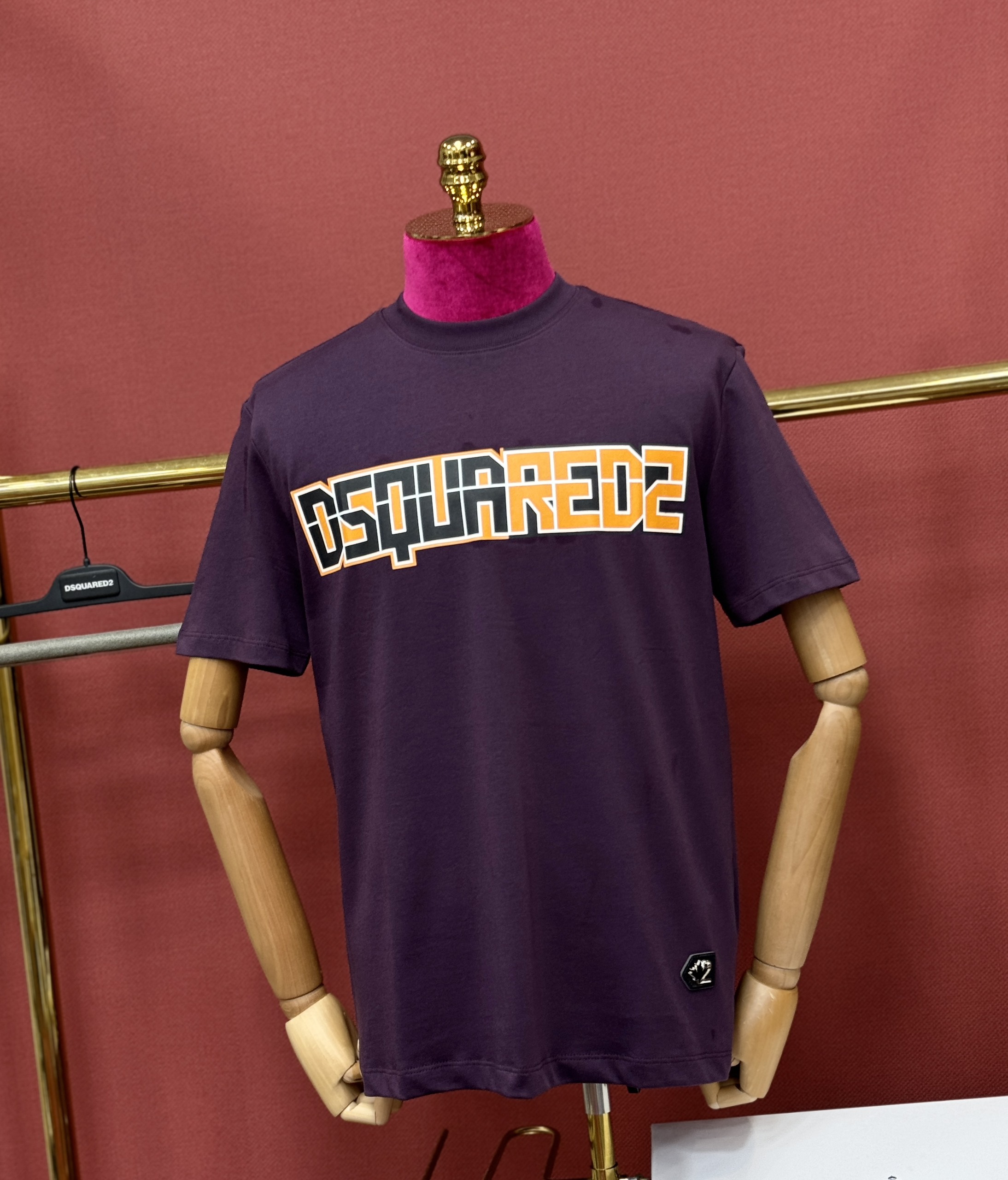 Áo phông T shirt Dsquared2 DSQ logo chữ to check ngang ngực Like AUth XS-L CD