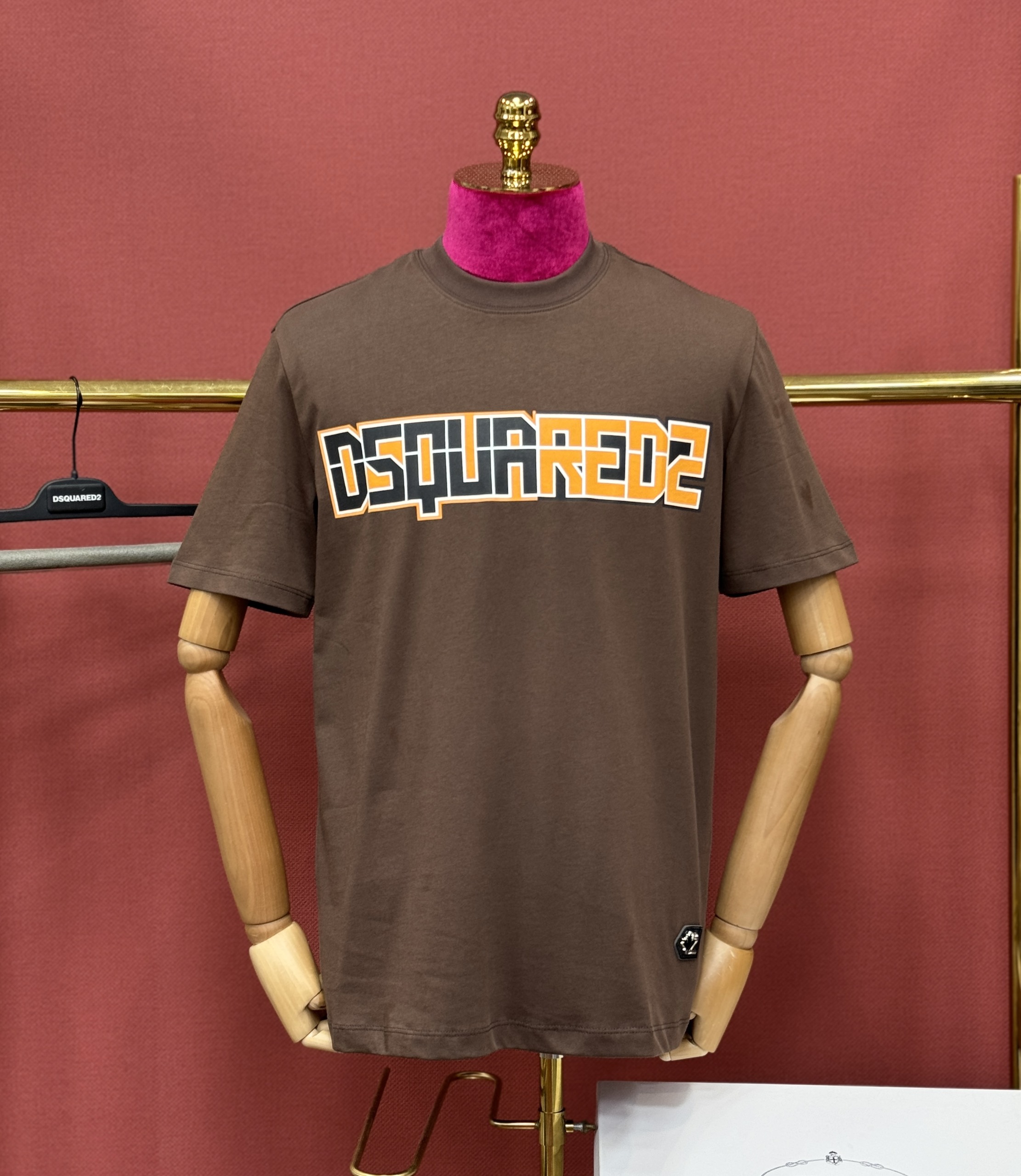 Áo phông T shirt Dsquared2 DSQ logo chữ to check ngang ngực Like AUth XS-L CD