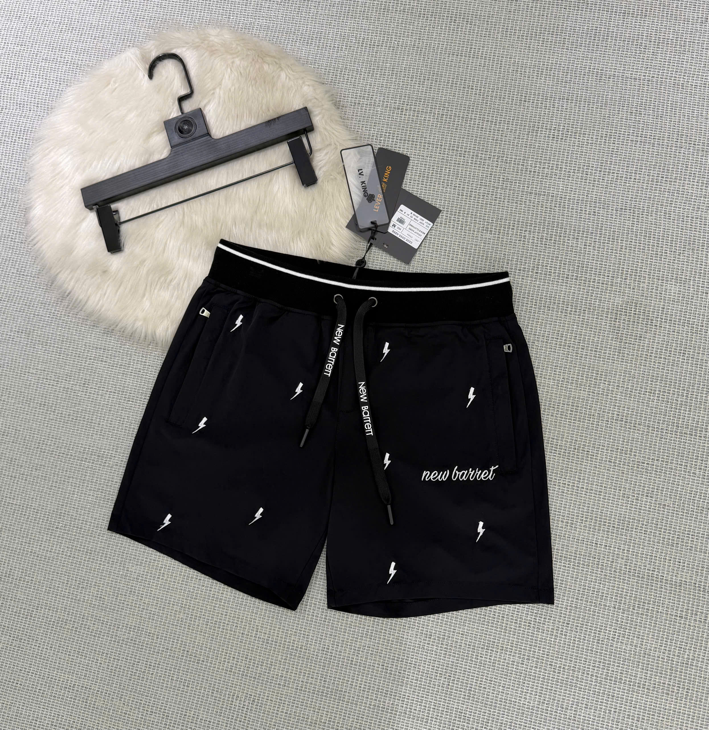 Quần short đùi gió Neil Barret logo thêu tia sét Like Auth S-XL MK