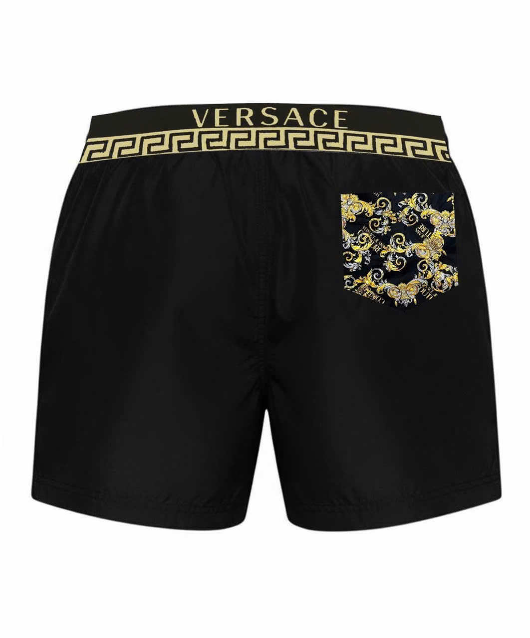 Quần short đùi gió Versace VS ckeck cạp logo tag đùi họa tiết túi sau Like Auth S-XL LK
