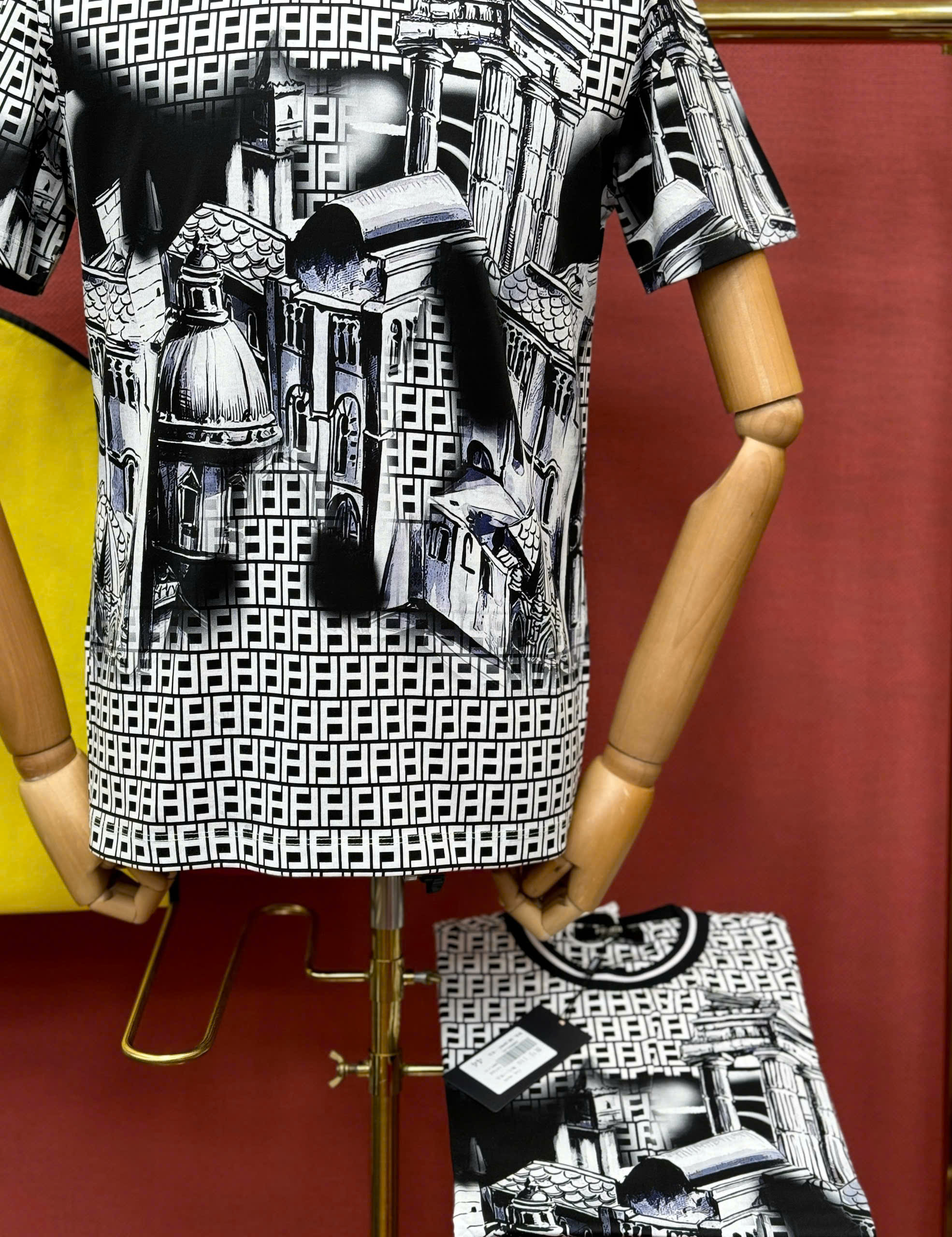 Áo phông T shirt hình Fendi FD logo full họa tiết phố cổ Like Auth 44-50 CD