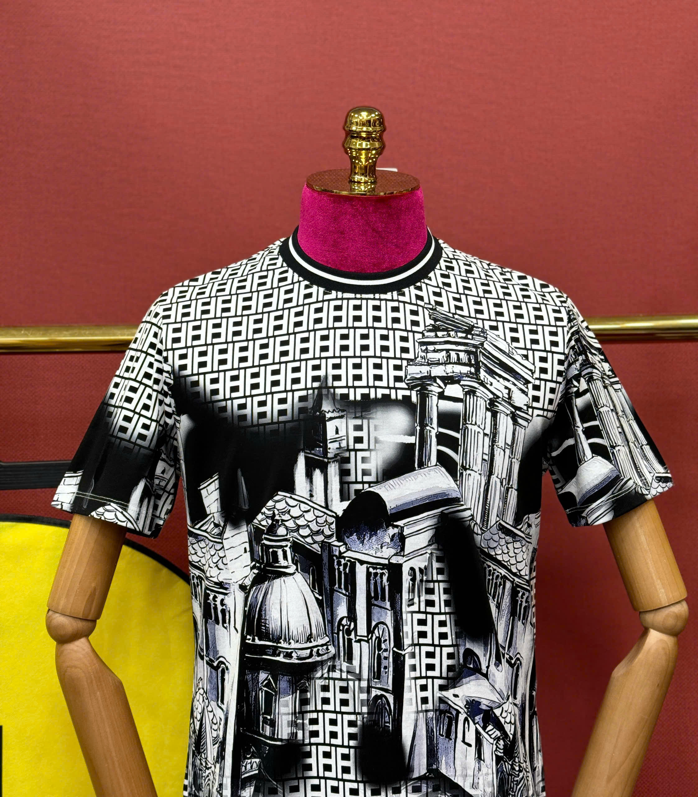 Áo phông T shirt hình Fendi FD logo full họa tiết phố cổ Like Auth 44-50 CD