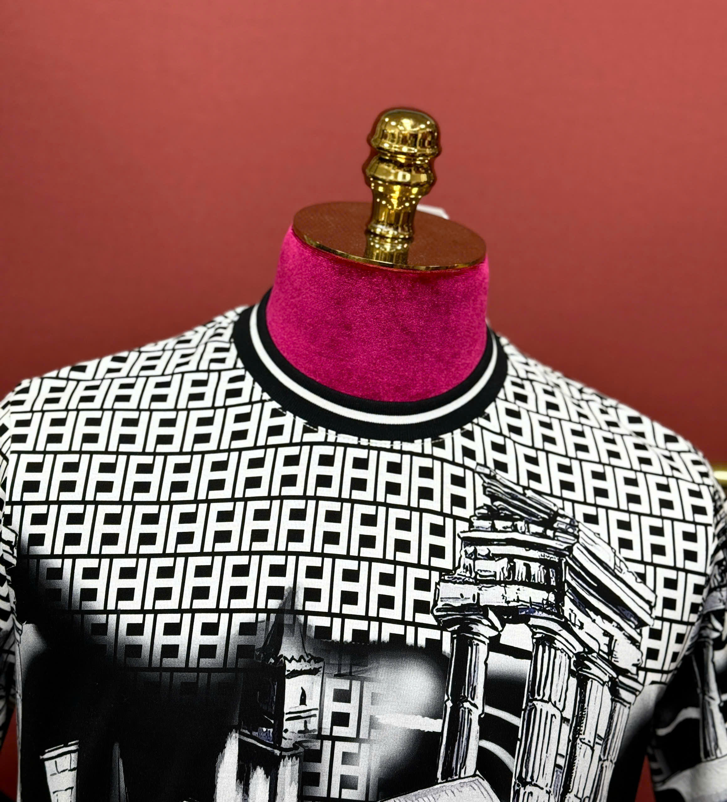 Áo phông T shirt hình Fendi FD logo full họa tiết phố cổ Like Auth 44-50 CD