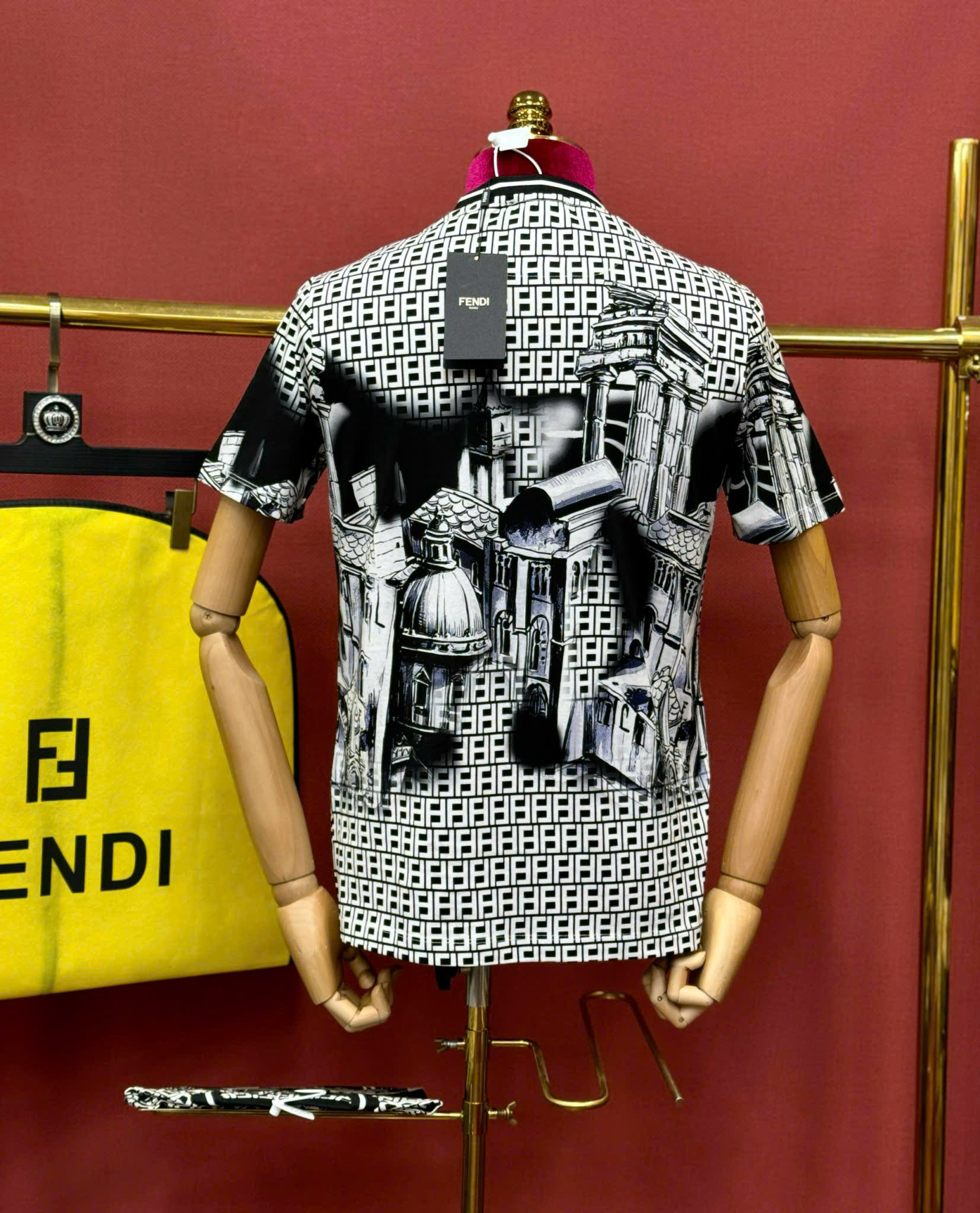 Áo phông T shirt hình Fendi FD logo full họa tiết phố cổ Like Auth 44-50 CD