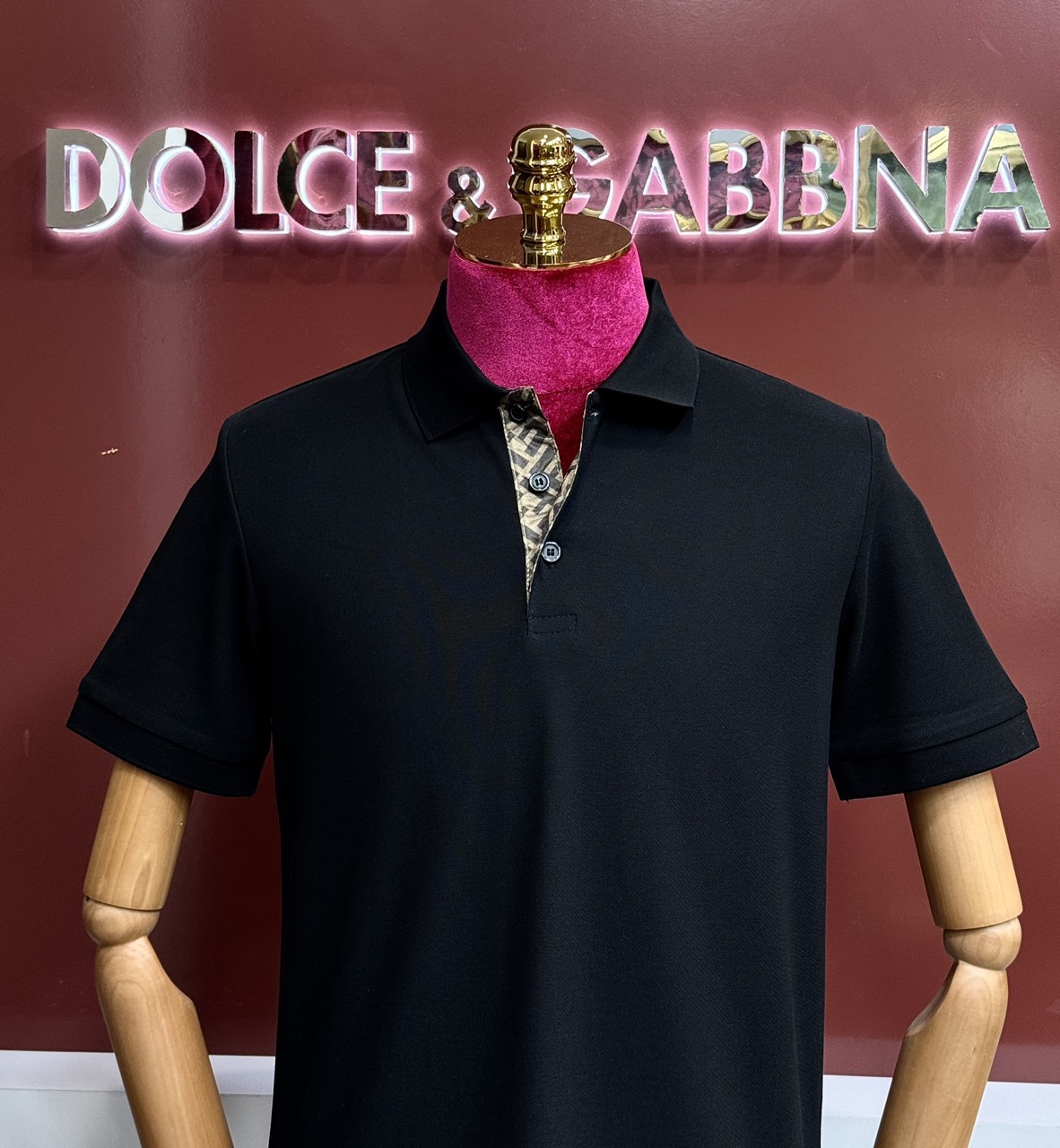 Áo polo Fendi FD basic logo check khuy cổ Like Auth 44-50 CD