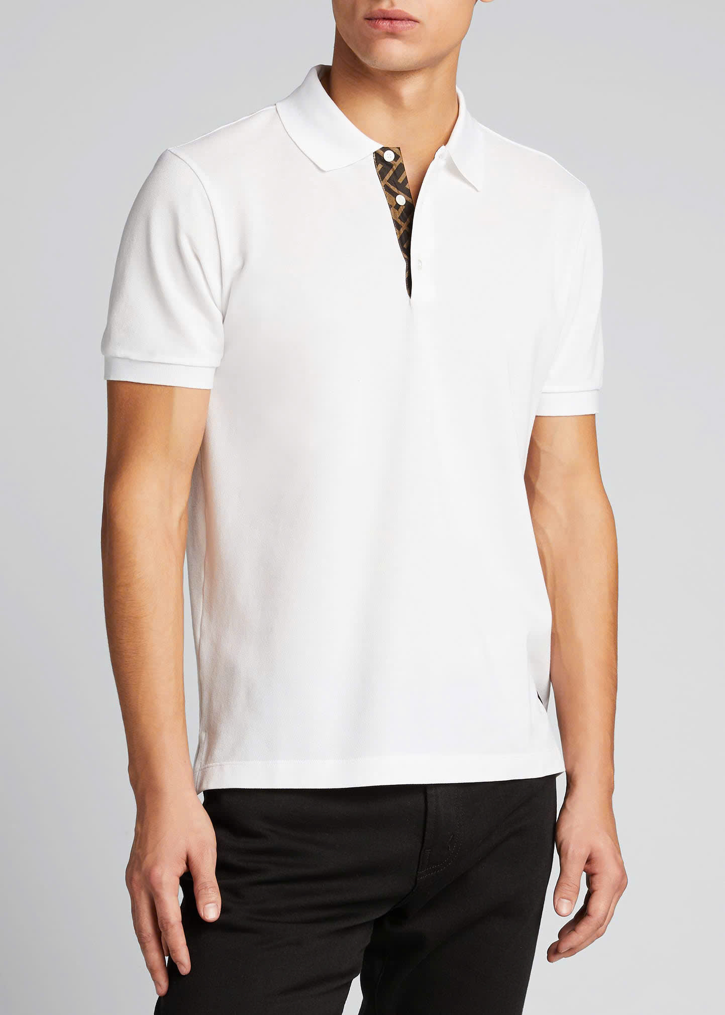 Áo polo Fendi FD basic logo check khuy cổ Like Auth 44-50 CD