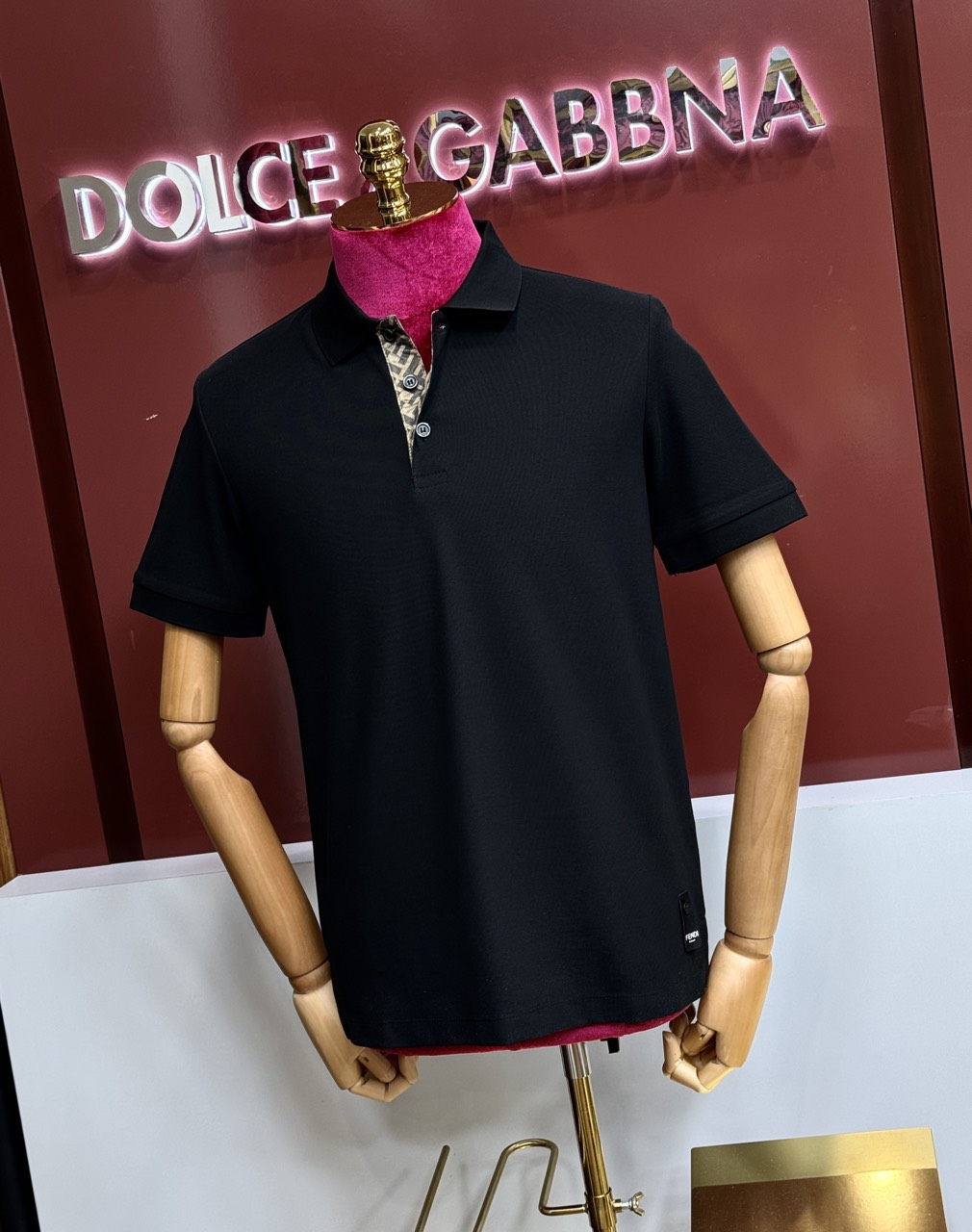 Áo polo Fendi FD basic logo check khuy cổ Like Auth 44-50 CD