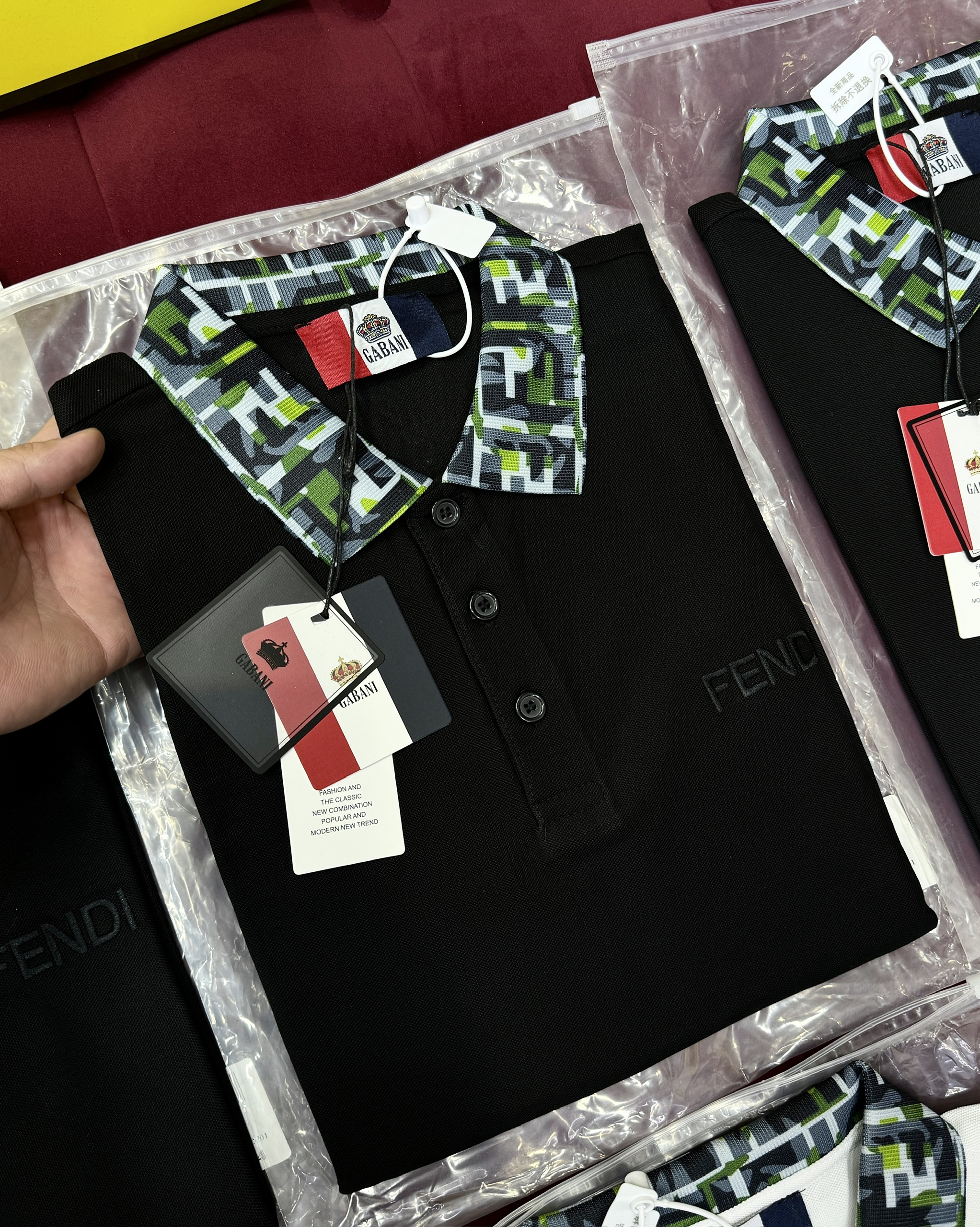 Áo polo Fendi FD logo check full cổ Like Auth 44-50 CD