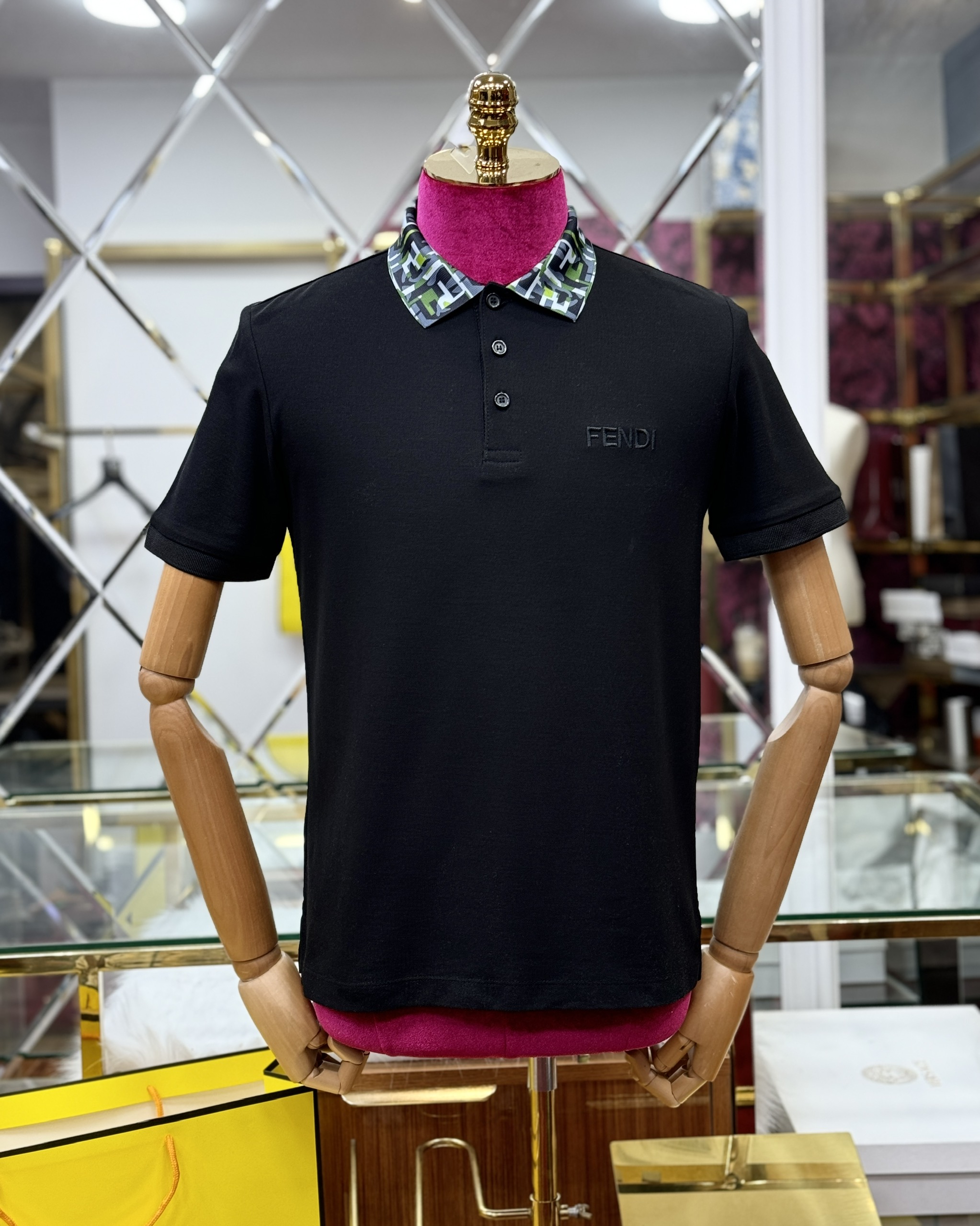 Áo polo Fendi FD logo check full cổ Like Auth 44-50 CD