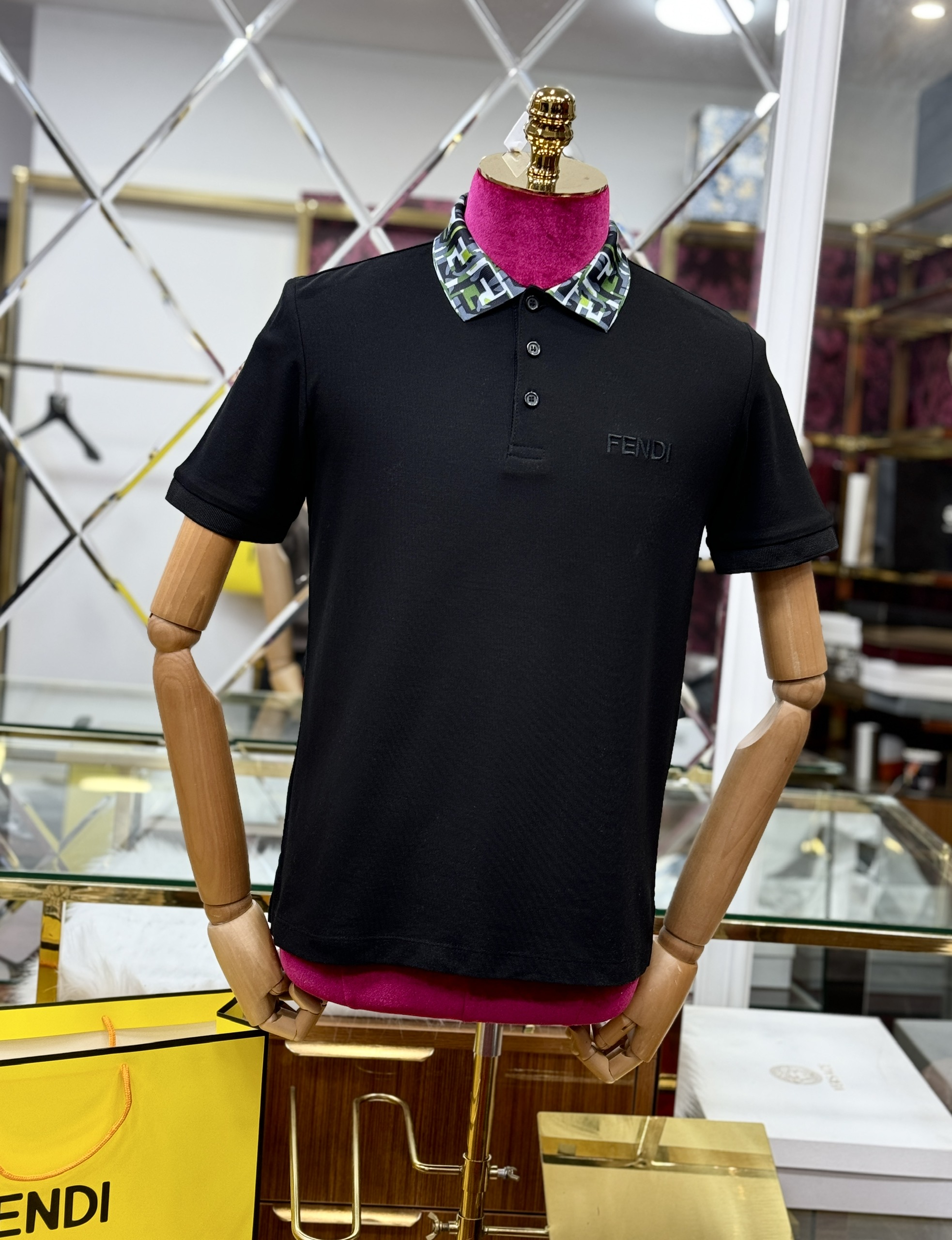 Áo polo Fendi FD logo check full cổ Like Auth 44-50 CD