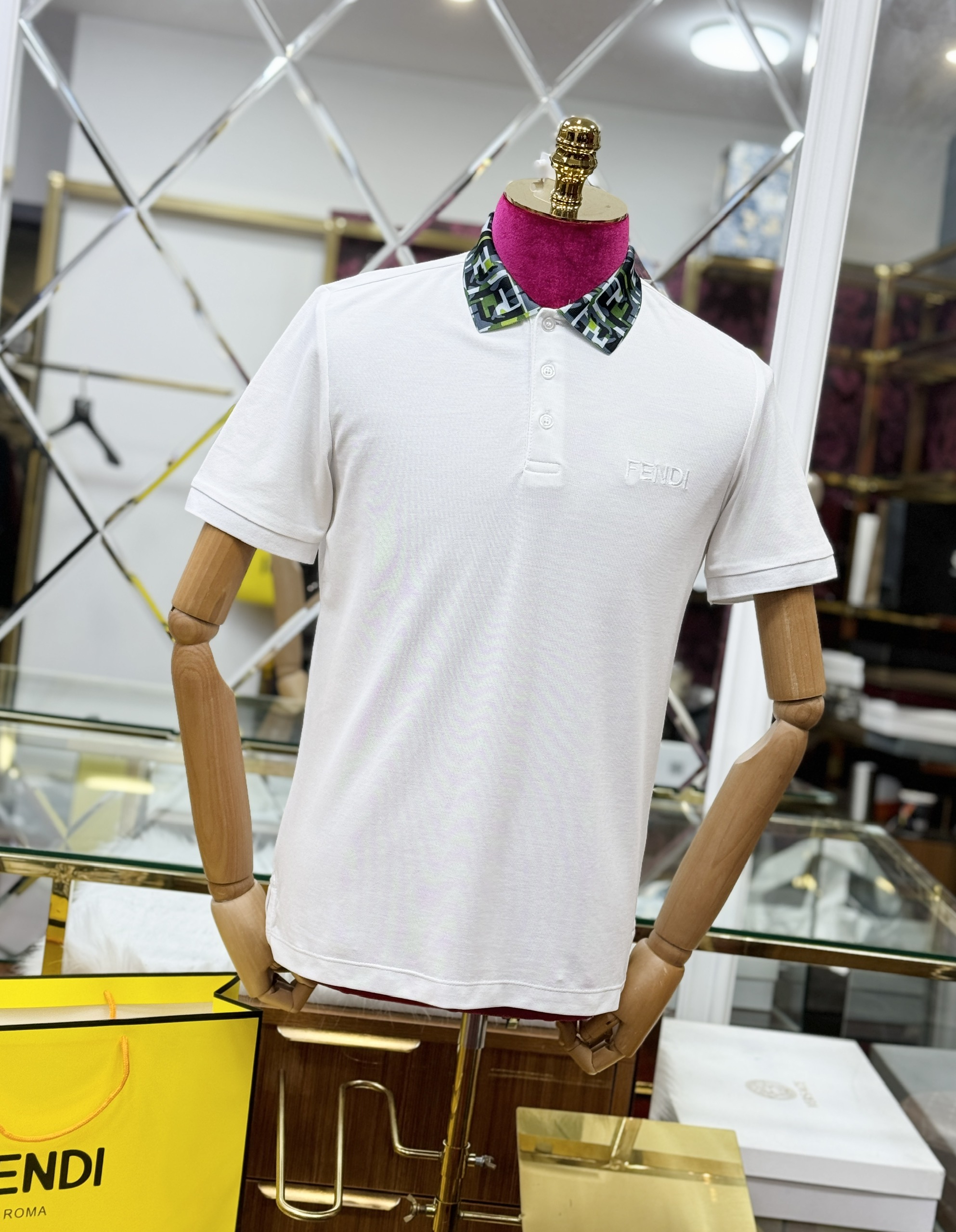 Áo polo Fendi FD logo check full cổ Like Auth 44-50 CD