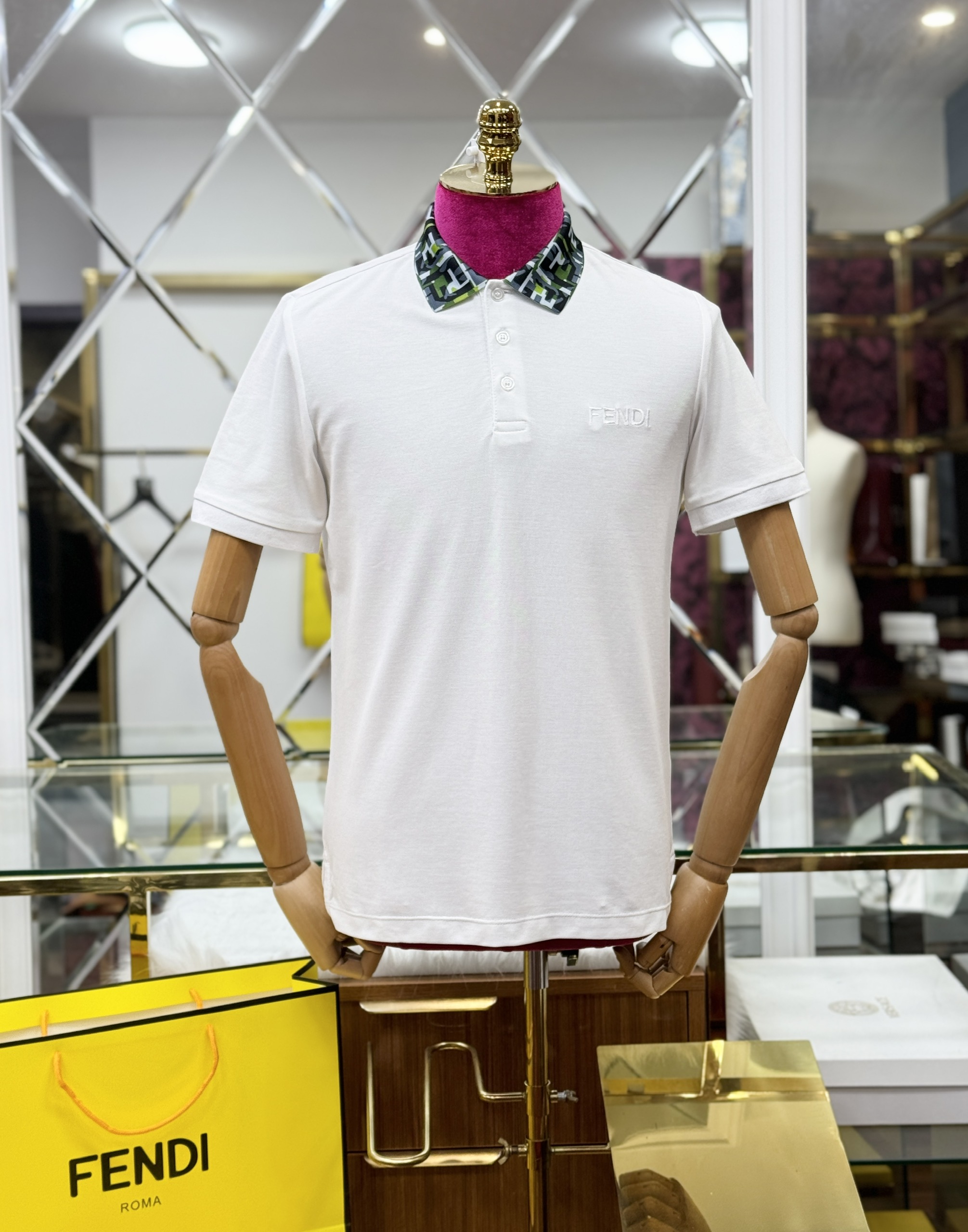 Áo polo Fendi FD logo check full cổ Like Auth 44-50 CD