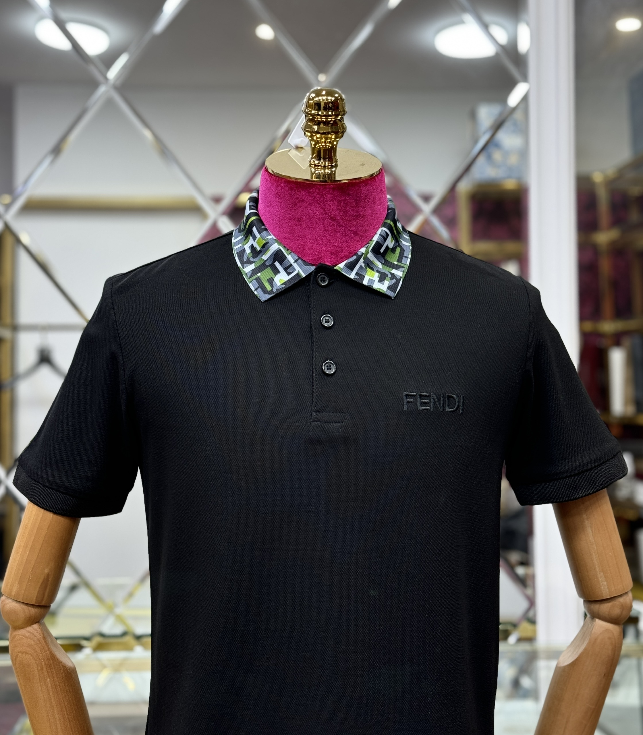 Áo polo Fendi FD logo check full cổ Like Auth 44-50 CD