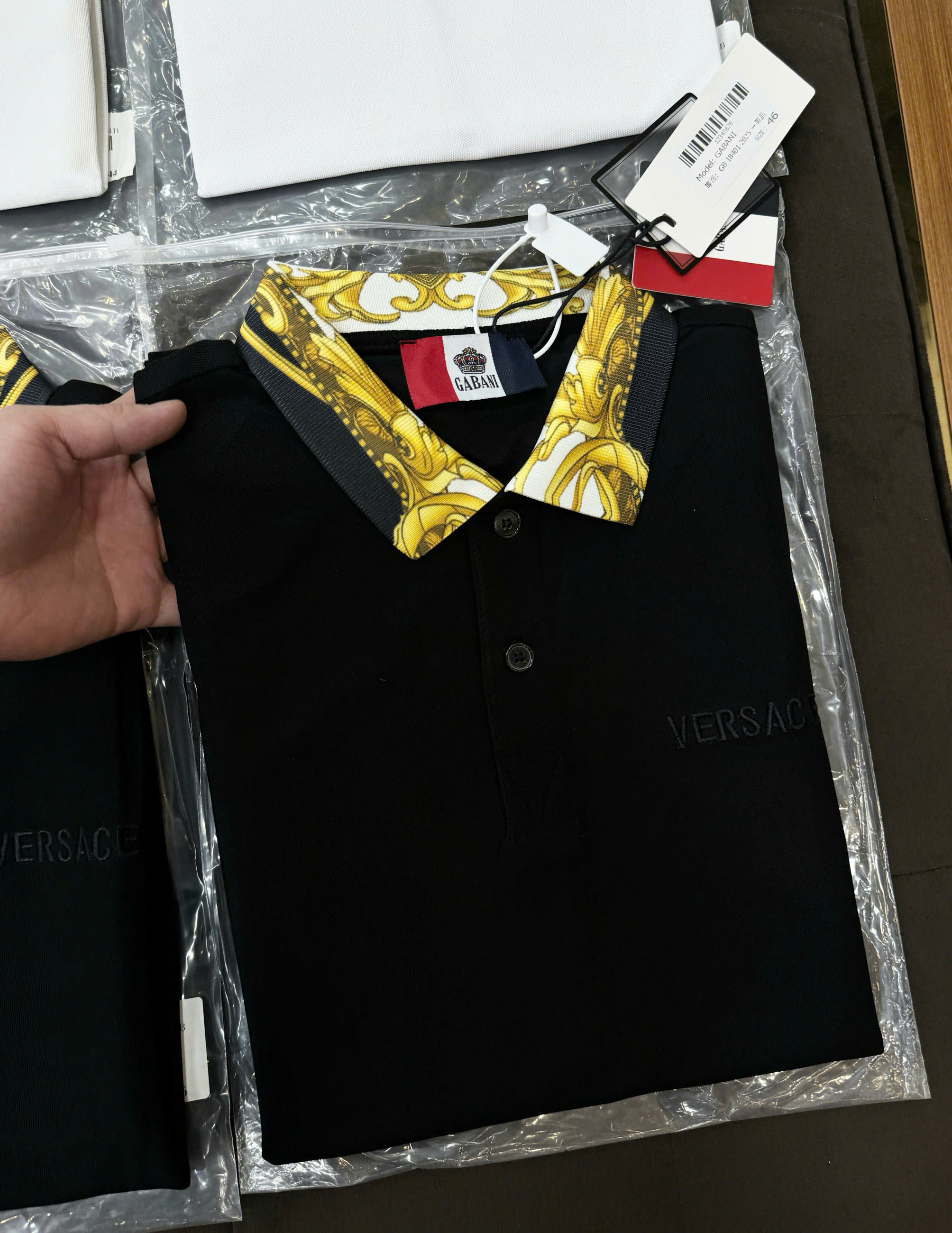 Áo polo Versace VS basic check cổ họa tiết quý tộc logo thêu ngực Like Auth 44-50 CD