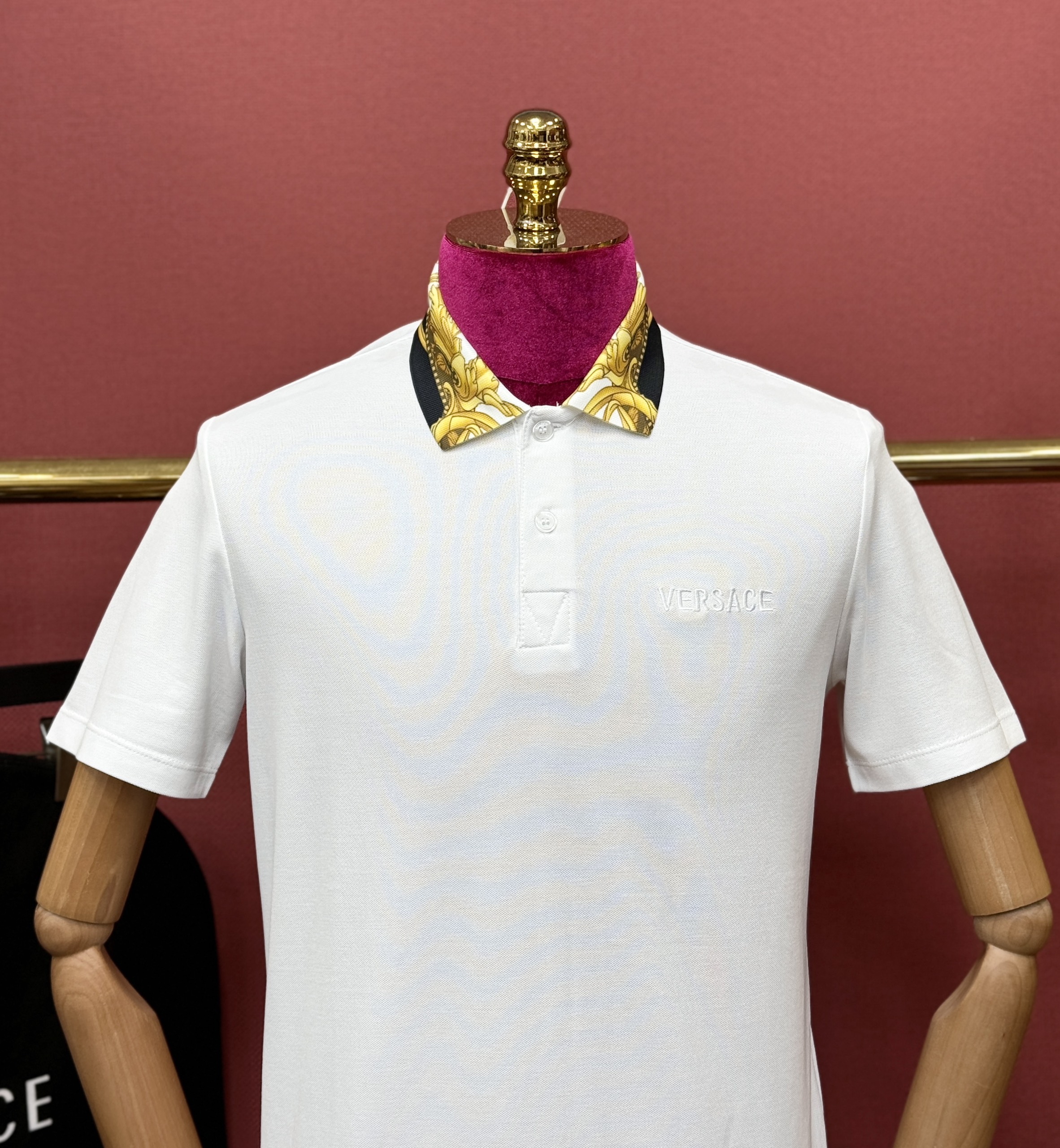 Áo polo Versace VS basic check cổ họa tiết quý tộc logo thêu ngực Like Auth 44-50 CD