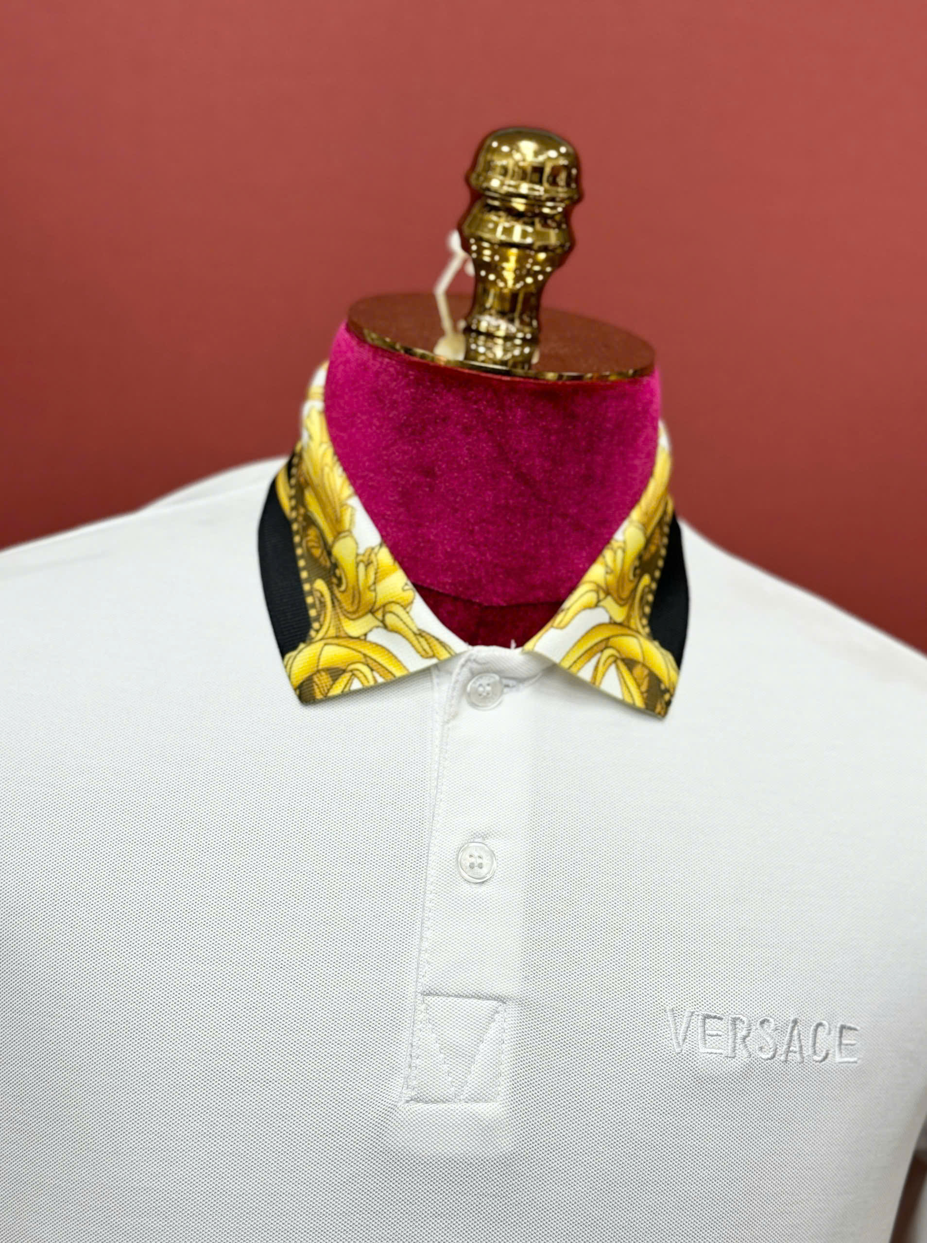 Áo polo Versace VS basic check cổ họa tiết quý tộc logo thêu ngực Like Auth 44-50 CD