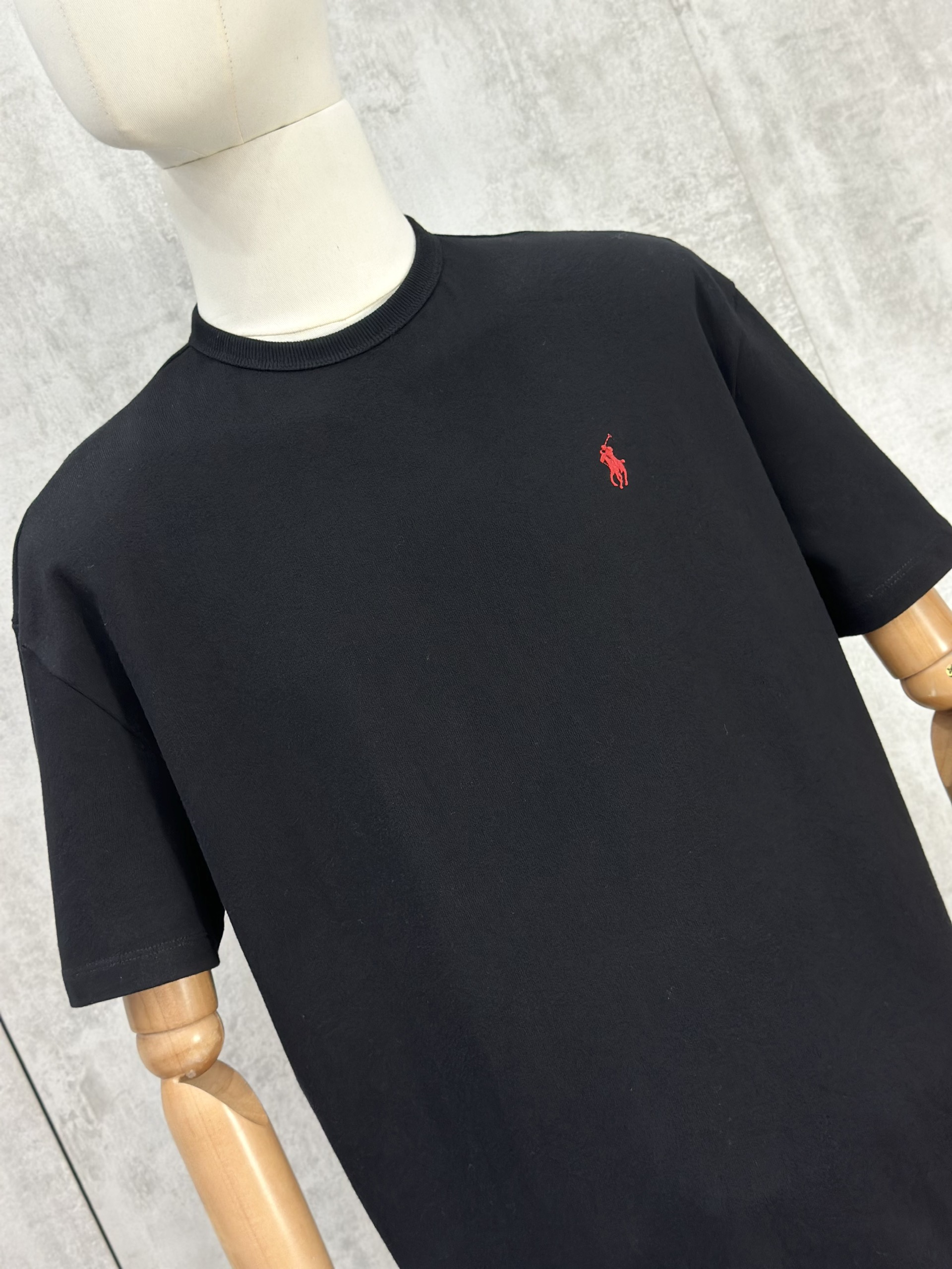 Áo phông T shirt Polo Đen logo thêu ngựa đỏ Like Auth S-L VTN
