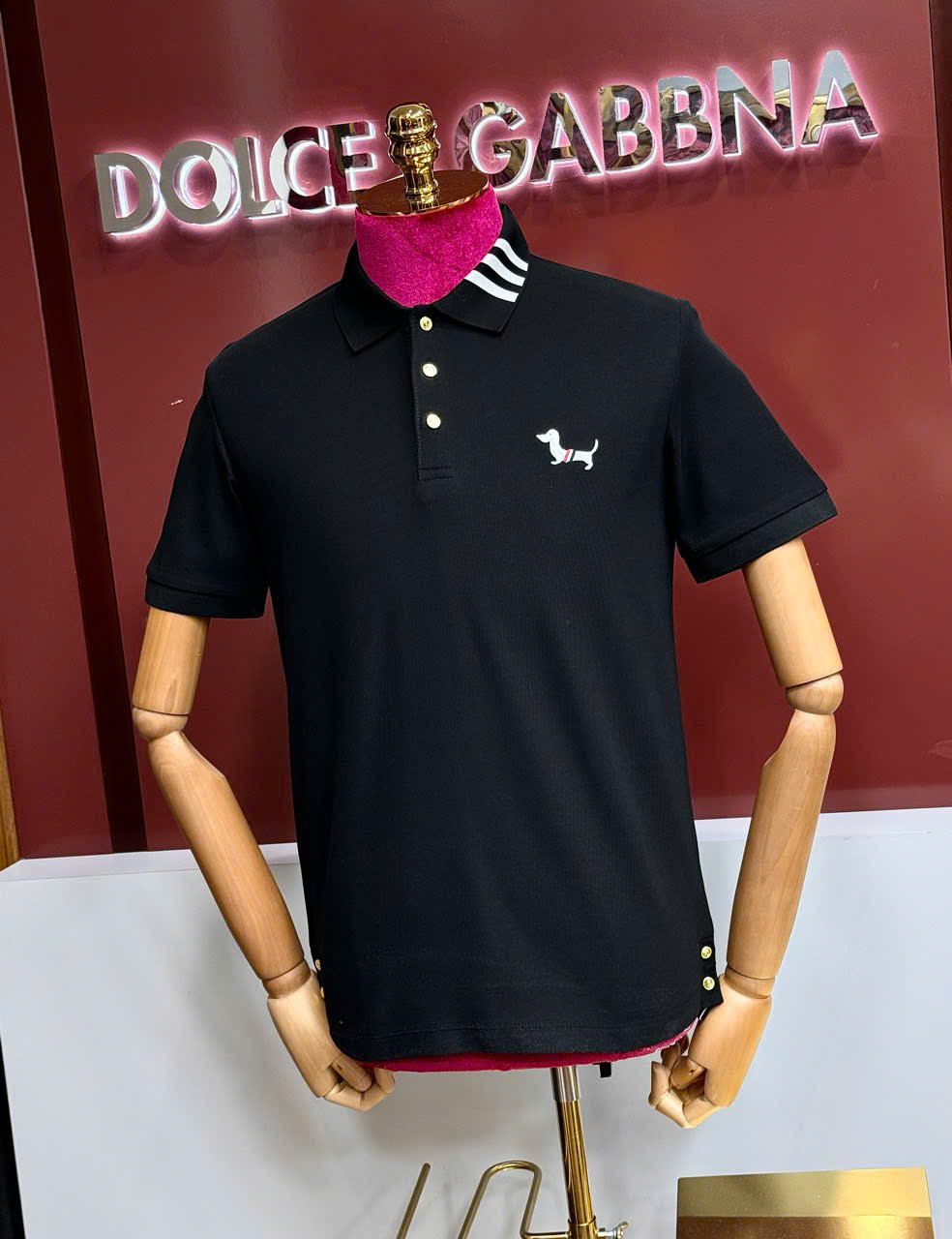 Áo polo Thombrowne check kẻ sọc cổ logo thêu Cún Like Auth 44-50 CD