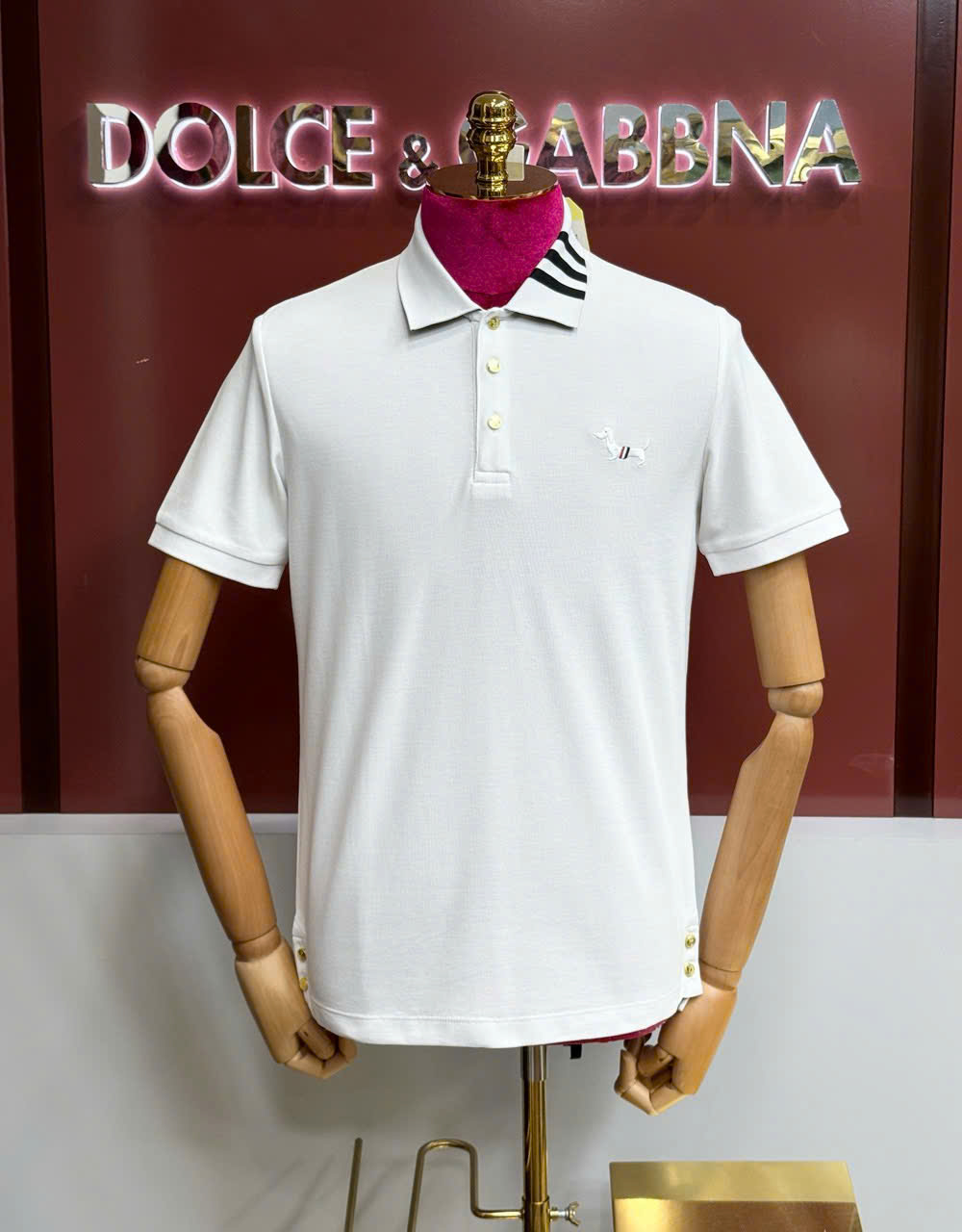 Áo polo Thombrowne check kẻ sọc cổ logo thêu Cún Like Auth 44-50 CD