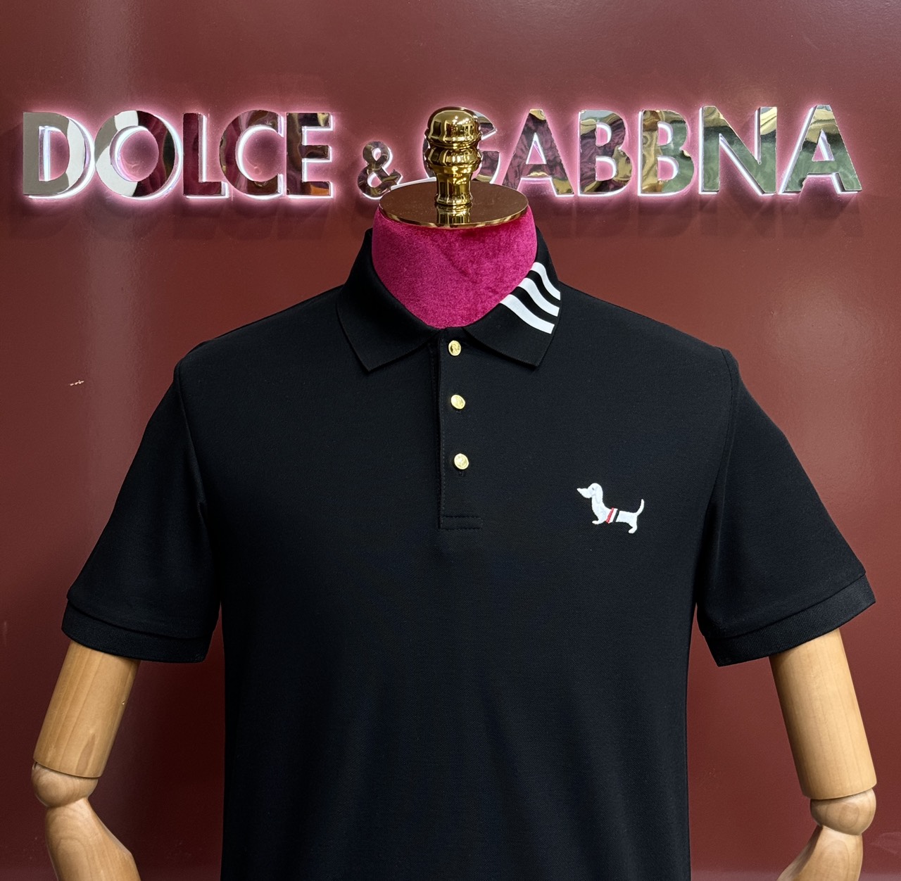 Áo polo Thombrowne check kẻ sọc cổ logo thêu Cún Like Auth 44-50 CD