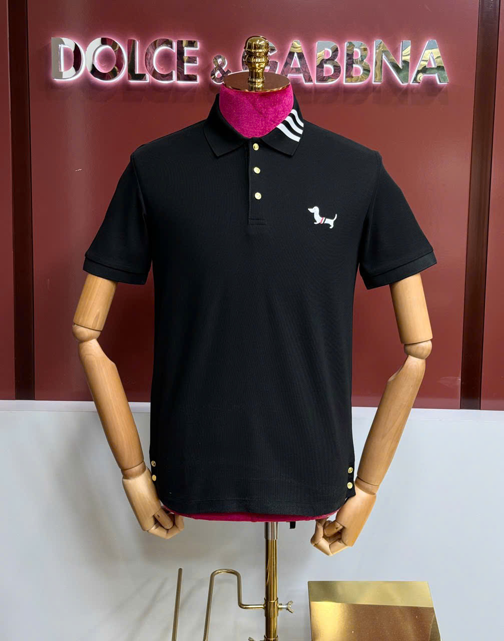 Áo polo Thombrowne check kẻ sọc cổ logo thêu Cún Like Auth 44-50 CD