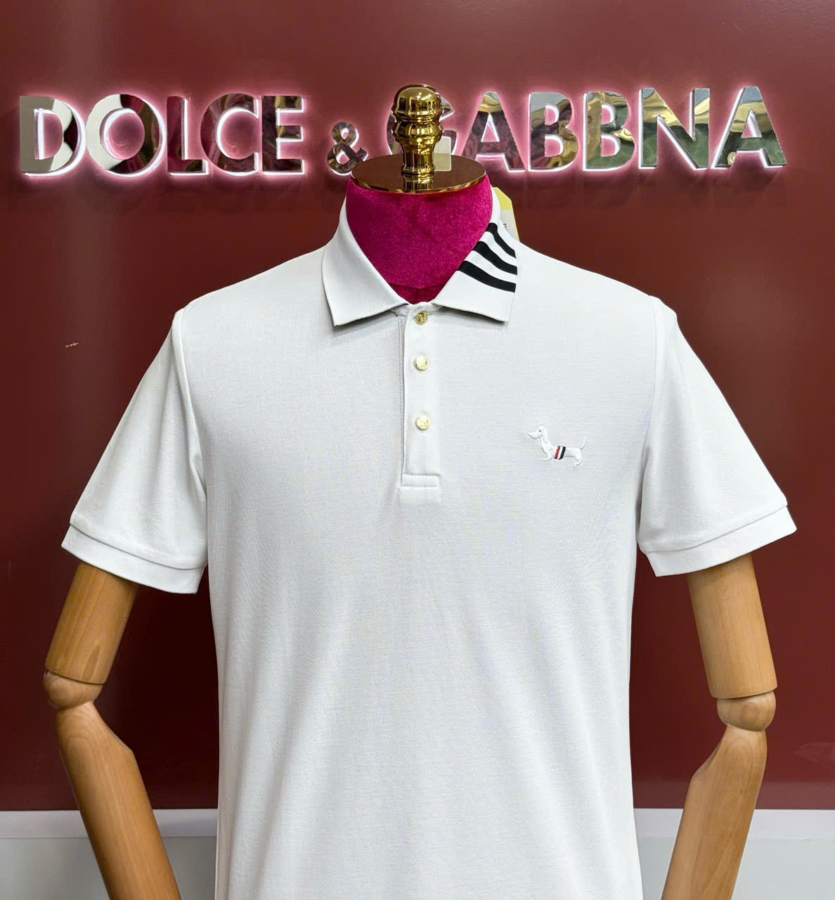 Áo polo Thombrowne check kẻ sọc cổ logo thêu Cún Like Auth 44-50 CD