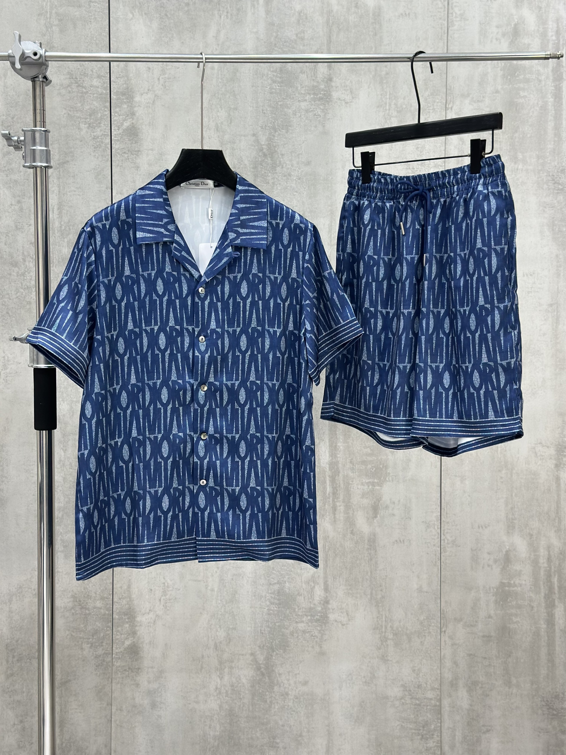Set bộ lụa hè Dior CD Xanh Than full logo new 2026 Like Auth M-XL VTN