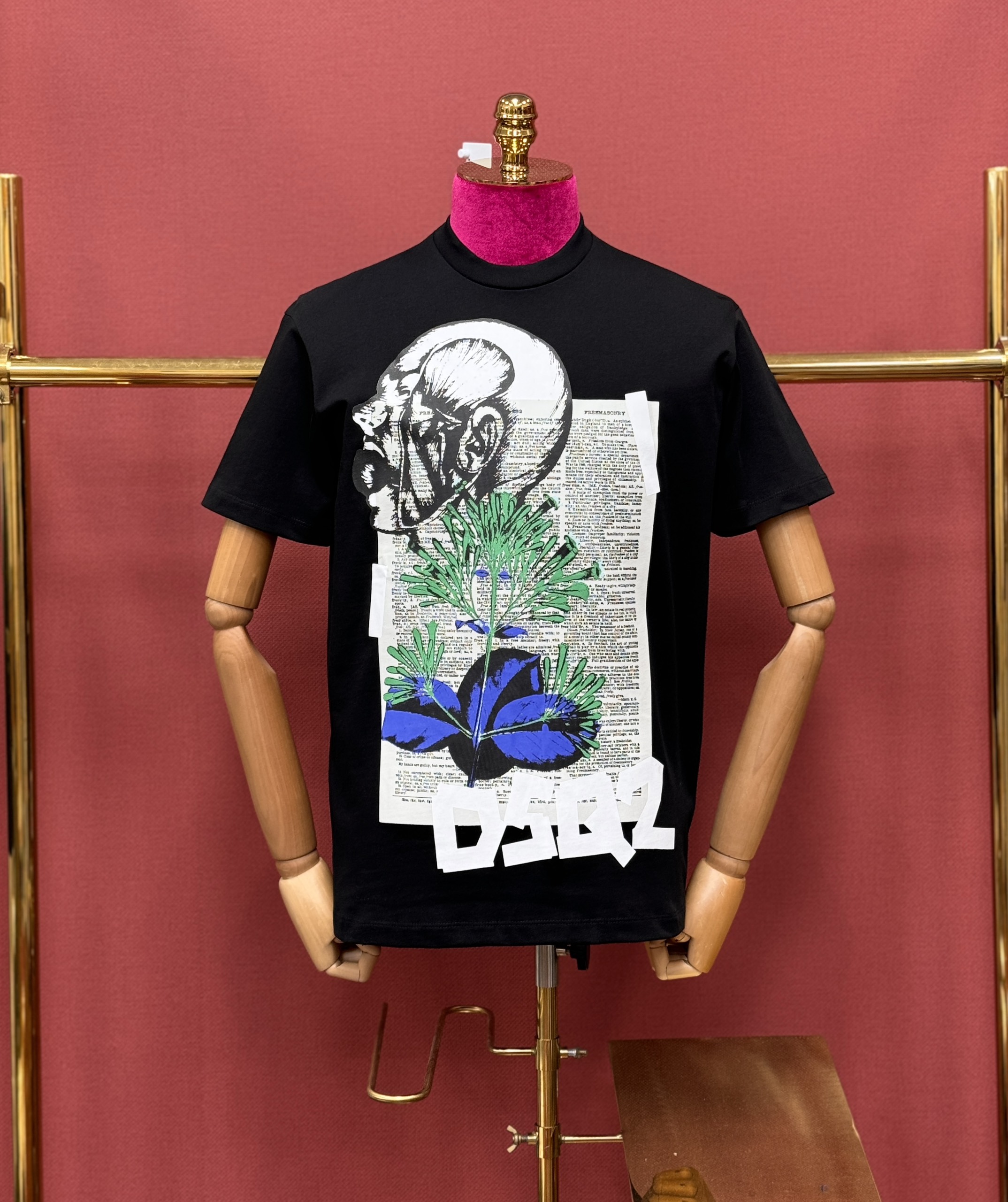 Áo phông T shirt Dsquared2 DSQ họa tiết Hoa Lá Like Auth 44-50 CD