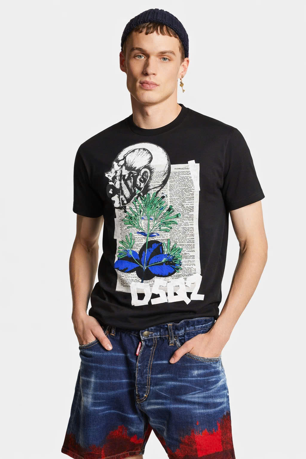 Áo phông T shirt Dsquared2 DSQ họa tiết Hoa Lá Like Auth 44-50 CD