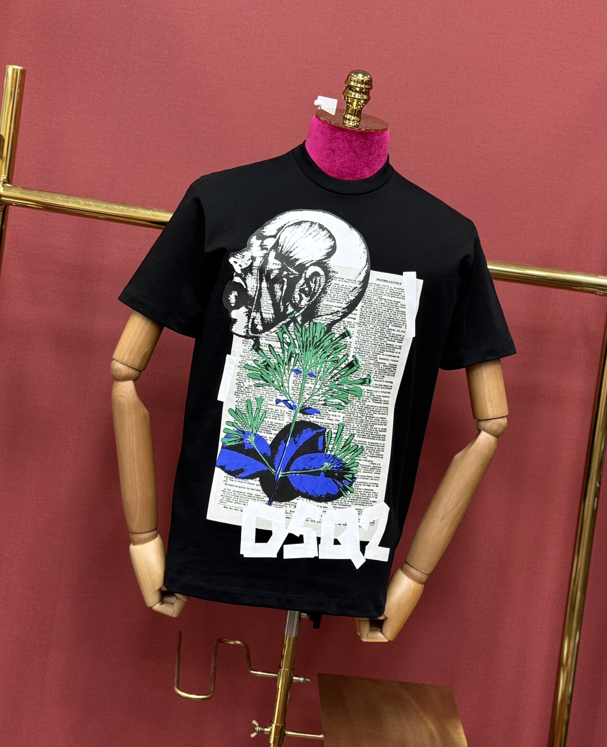 Áo phông T shirt Dsquared2 DSQ họa tiết Hoa Lá Like Auth 44-50 CD