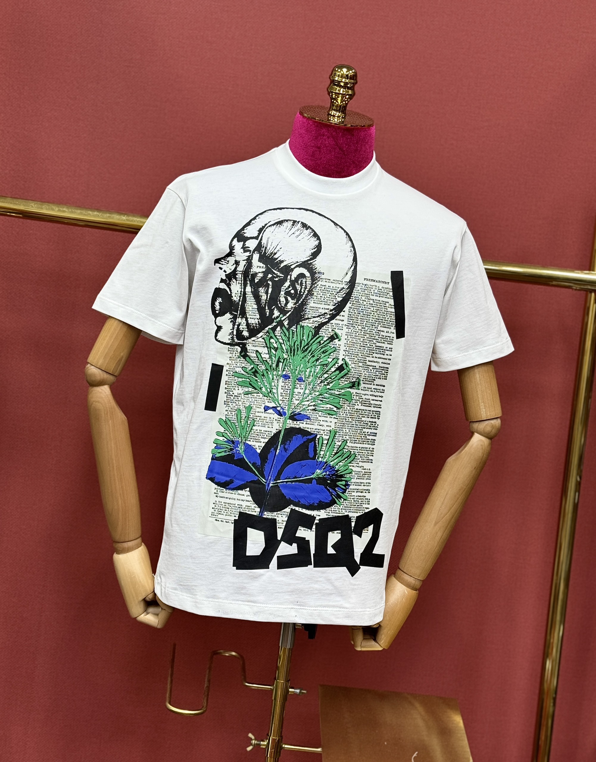 Áo phông T shirt Dsquared2 DSQ họa tiết Hoa Lá Like Auth 44-50 CD