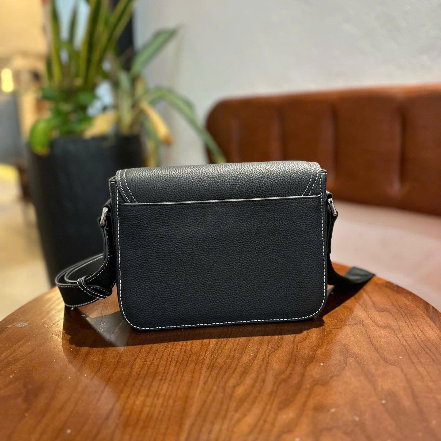 Túi đeo chéo Dior CD Đen trơn check khóa Bạc Like Auth on web fullbox bill thẻ DDT