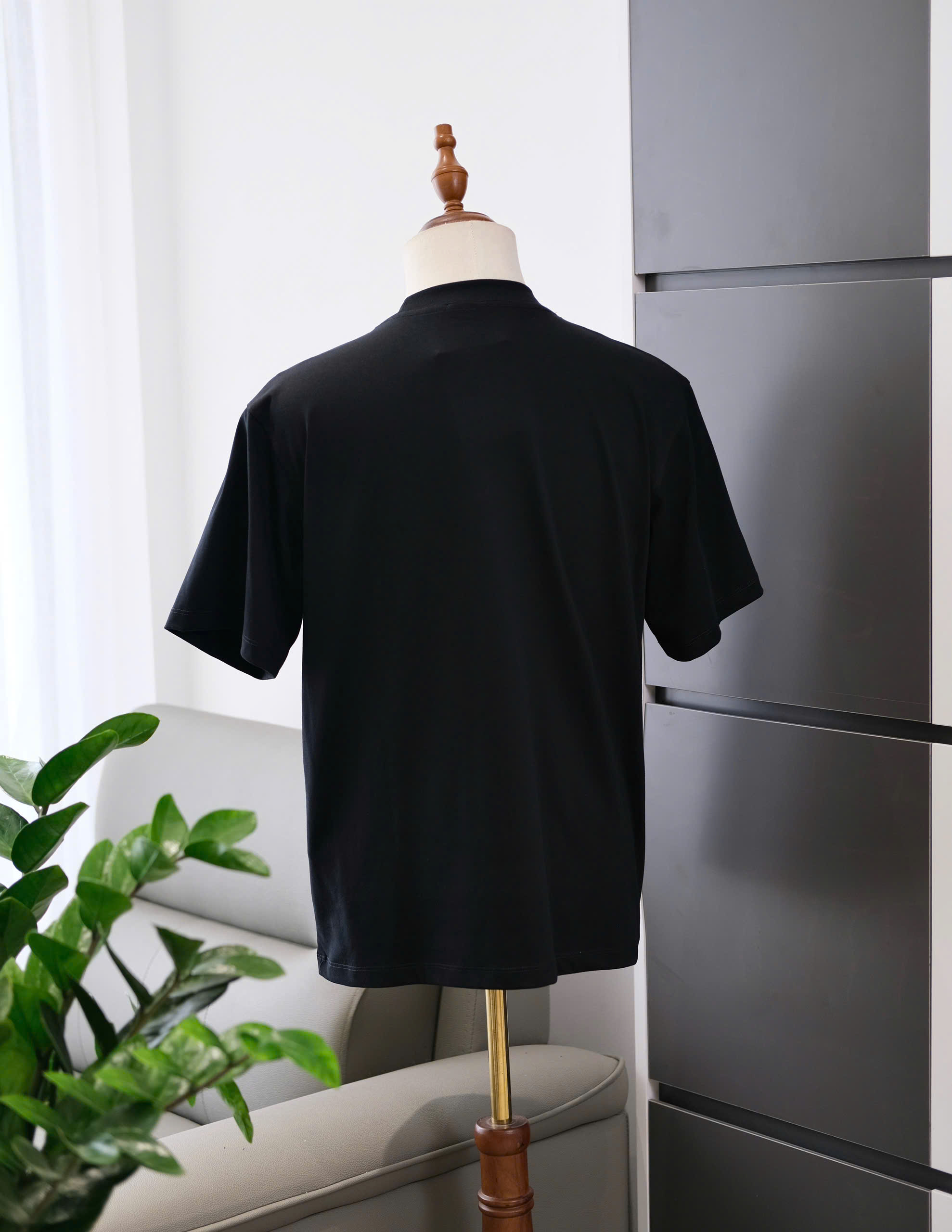 Áo phông T shirt Dior CD logo thêu wash ngựa thần tài Like Auth S-L DDT\Đen