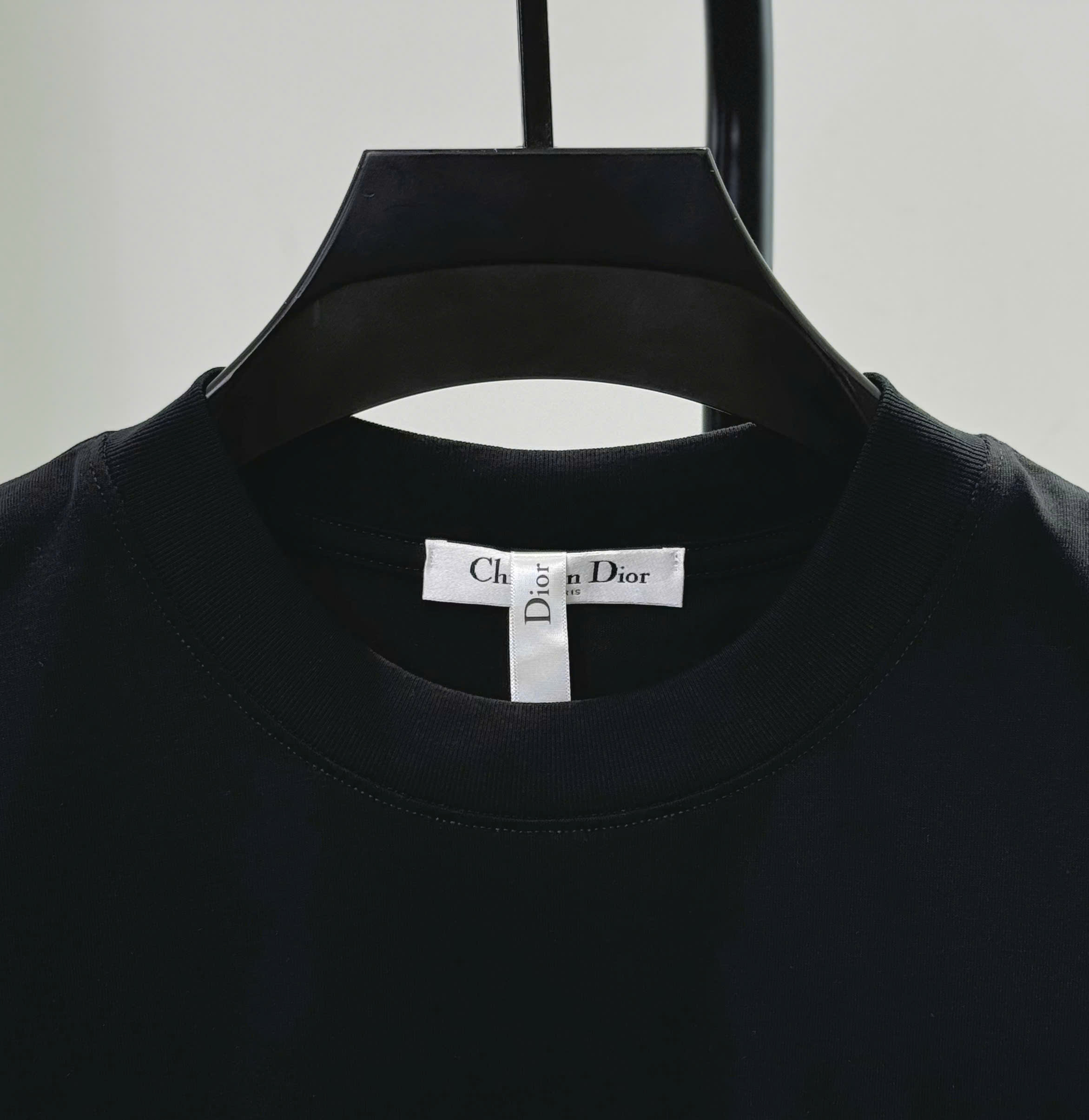 Áo phông T shirt Dior CD logo thêu wash ngựa thần tài Like Auth S-L DDT\Đen