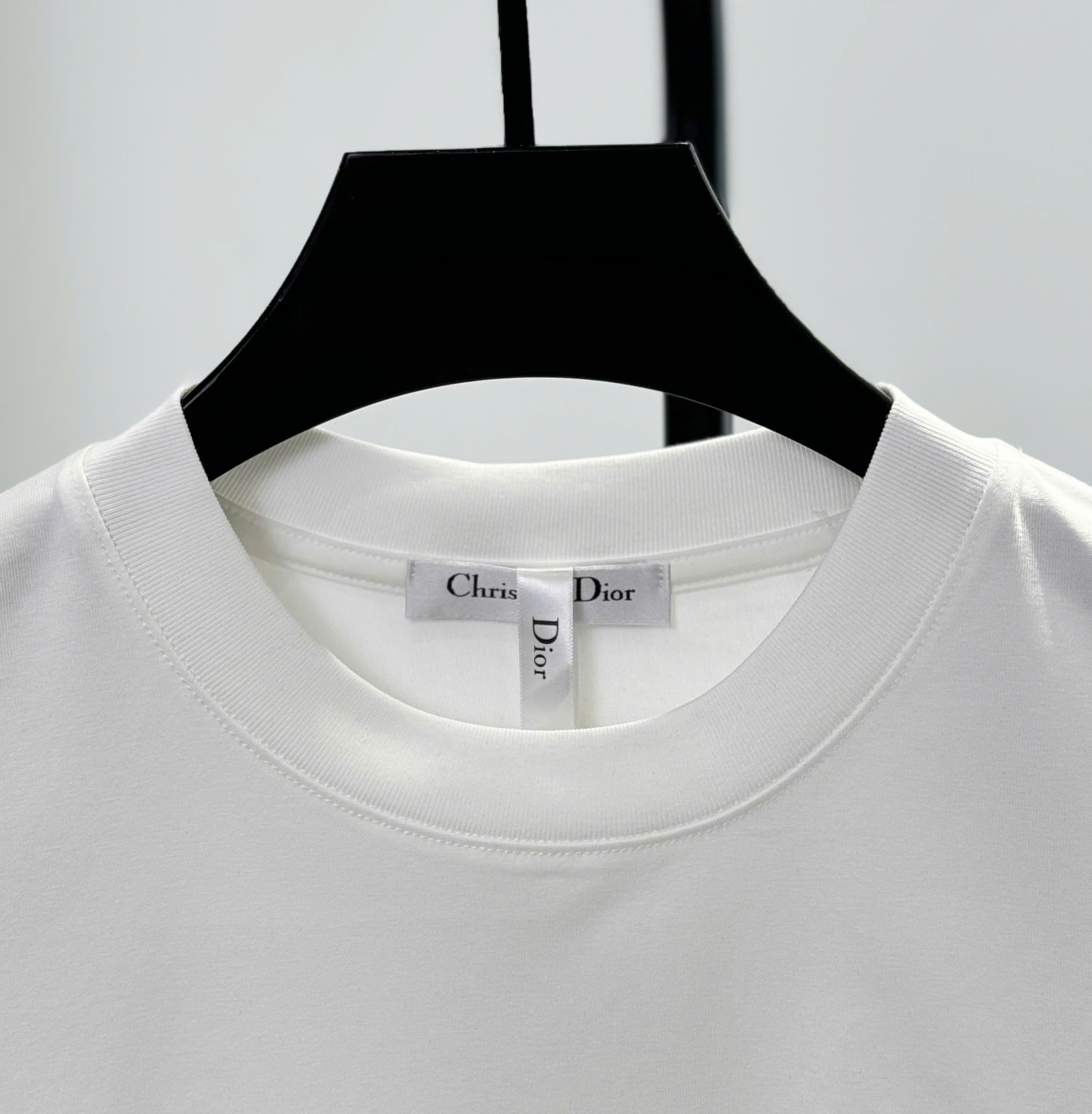 Áo phông T shirt Dior CD logo thêu wash ngựa thần tài Like Auth S-L DDT\TRẮNG